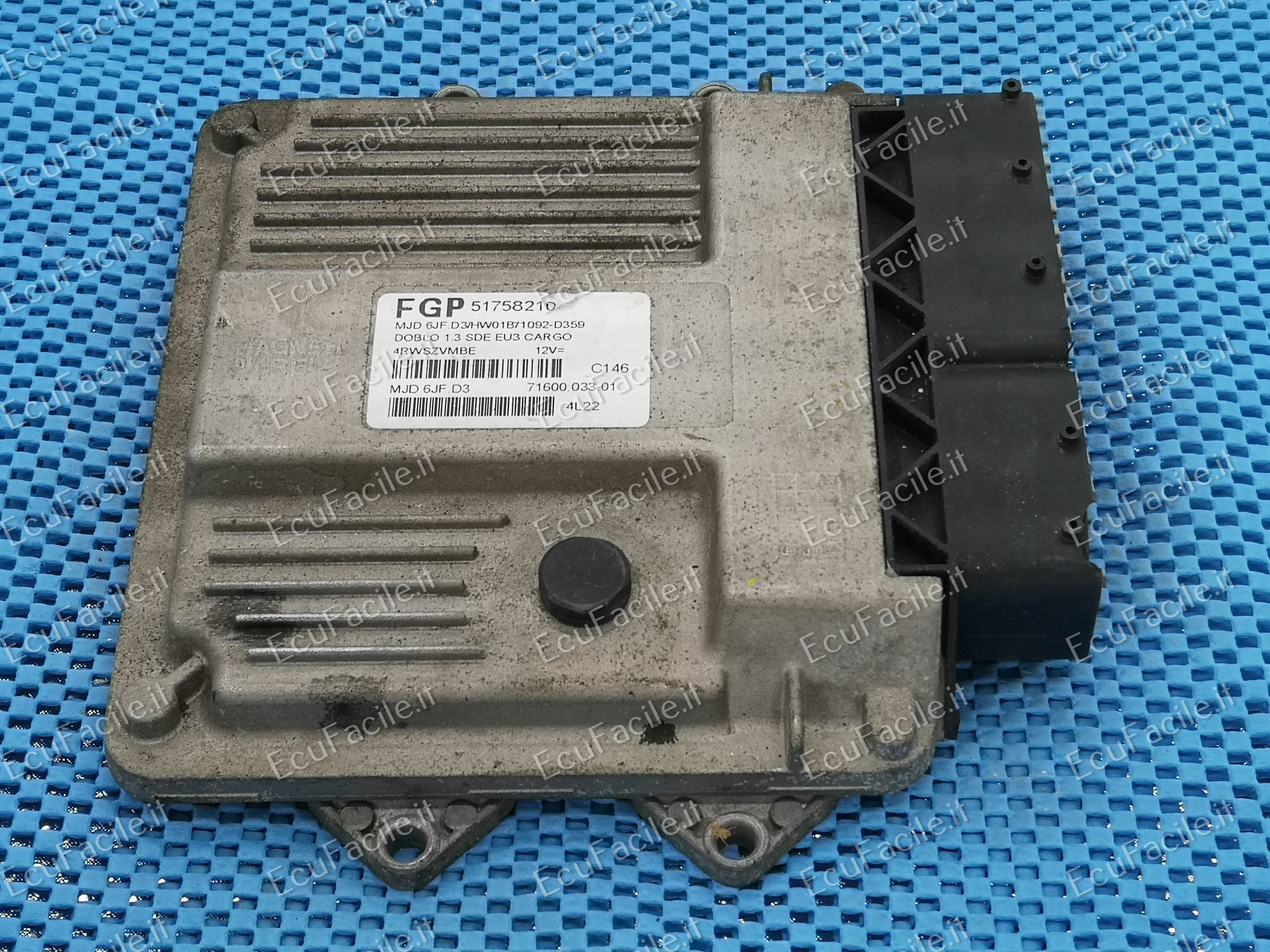 ECU FIAT DOBLO 1.3 JTD MJD 6JF.D3 MJD6JFD3 FGP 51758210