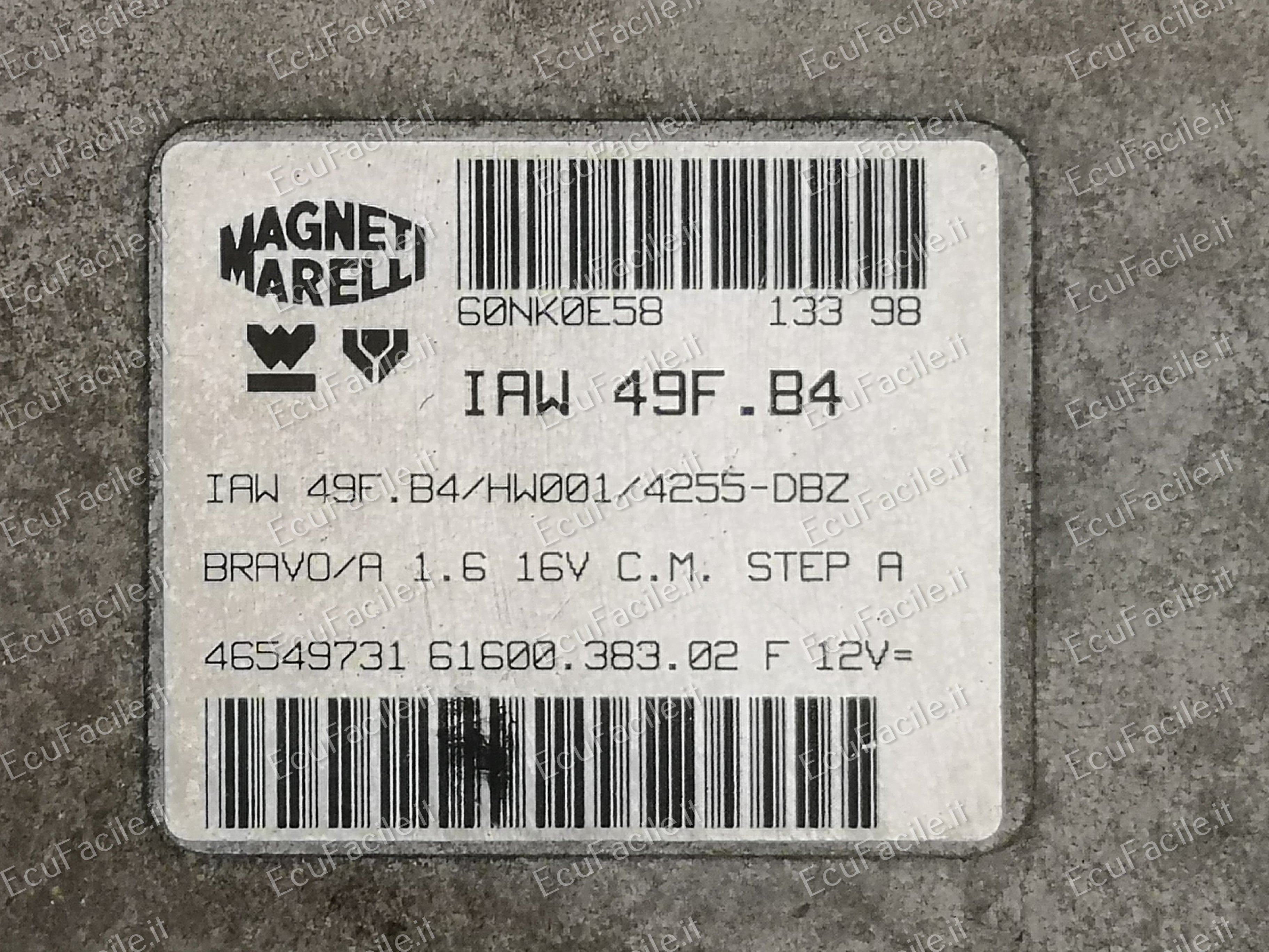 ECU Fiat Bravo 1.6 46549731 IAW 49F.B4 4255-DBZ