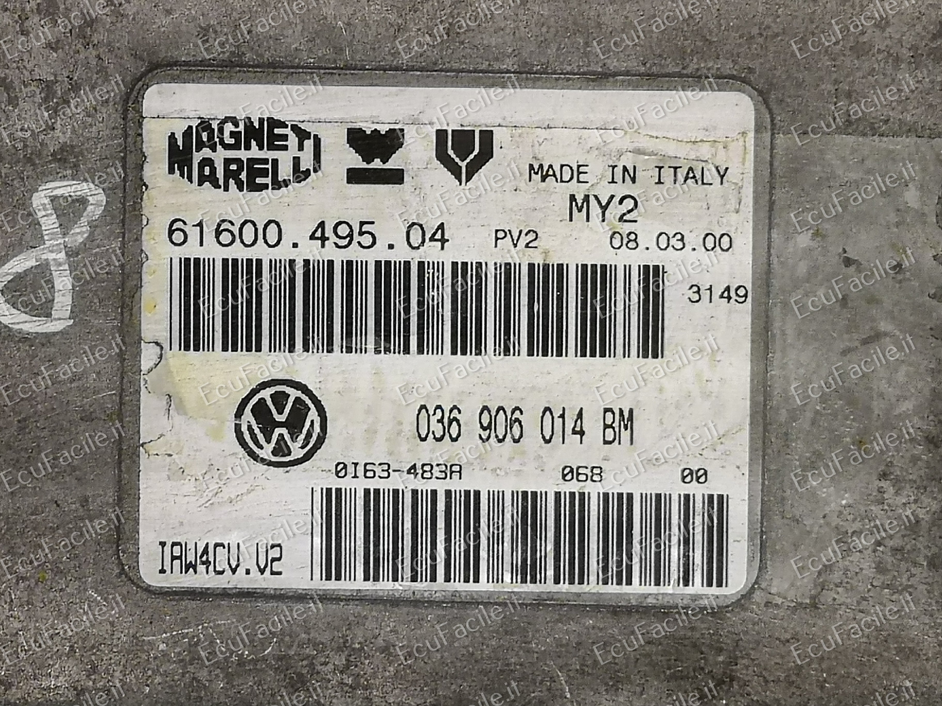 Ecu vw volkswagen polo 1.4 036906014bm iaw4cv.v2