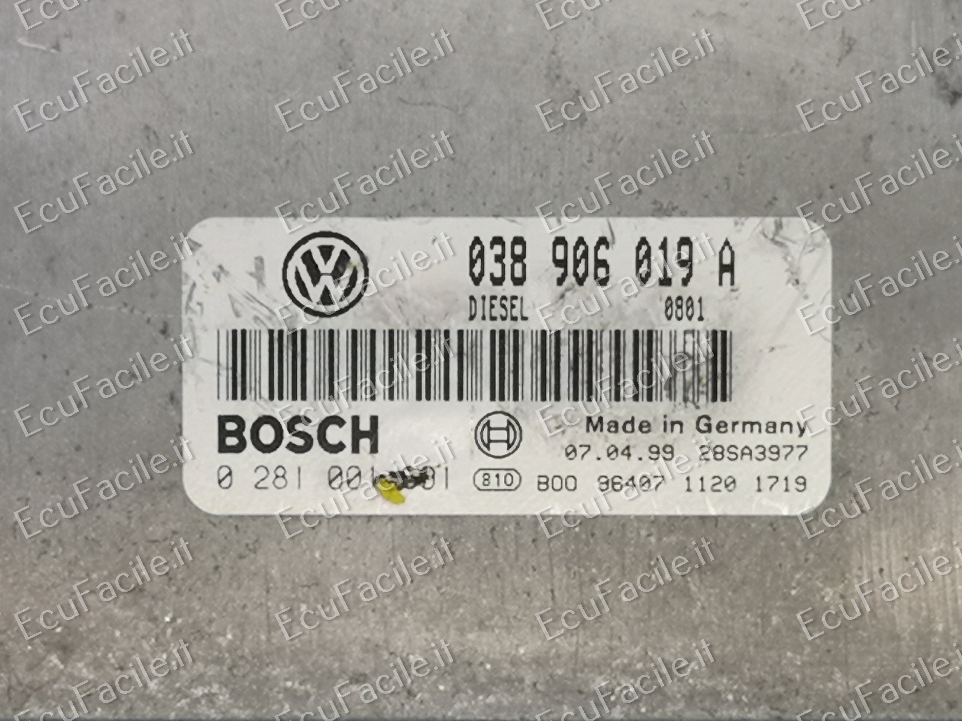 ECU VW PASSAT 1.9 TDI 0281001691 038 906 019A EDC15P