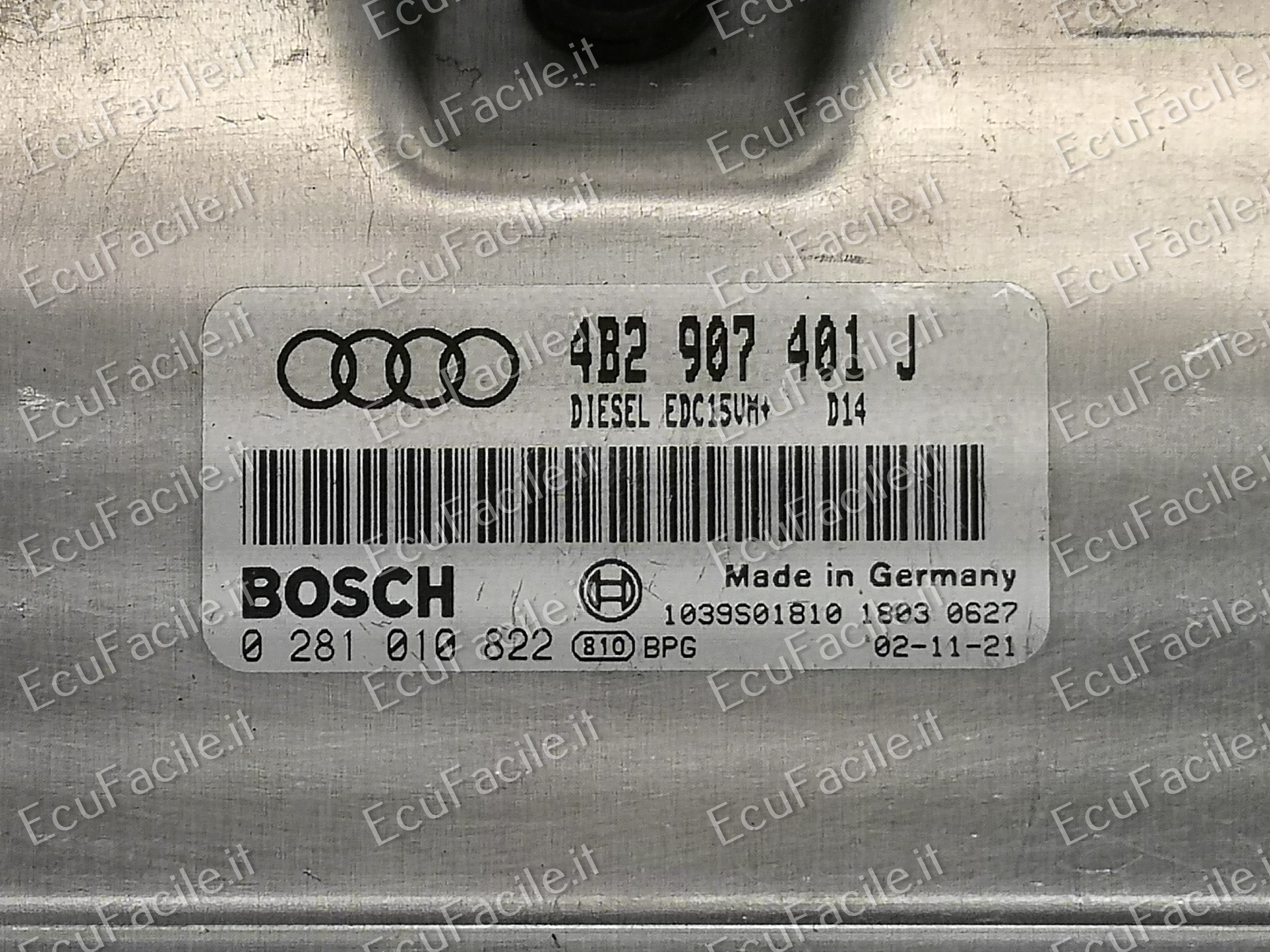 ECU CENTRALINA AUDI A6 2.5 TDi 4B2907401J 0281010822 EDC15VM