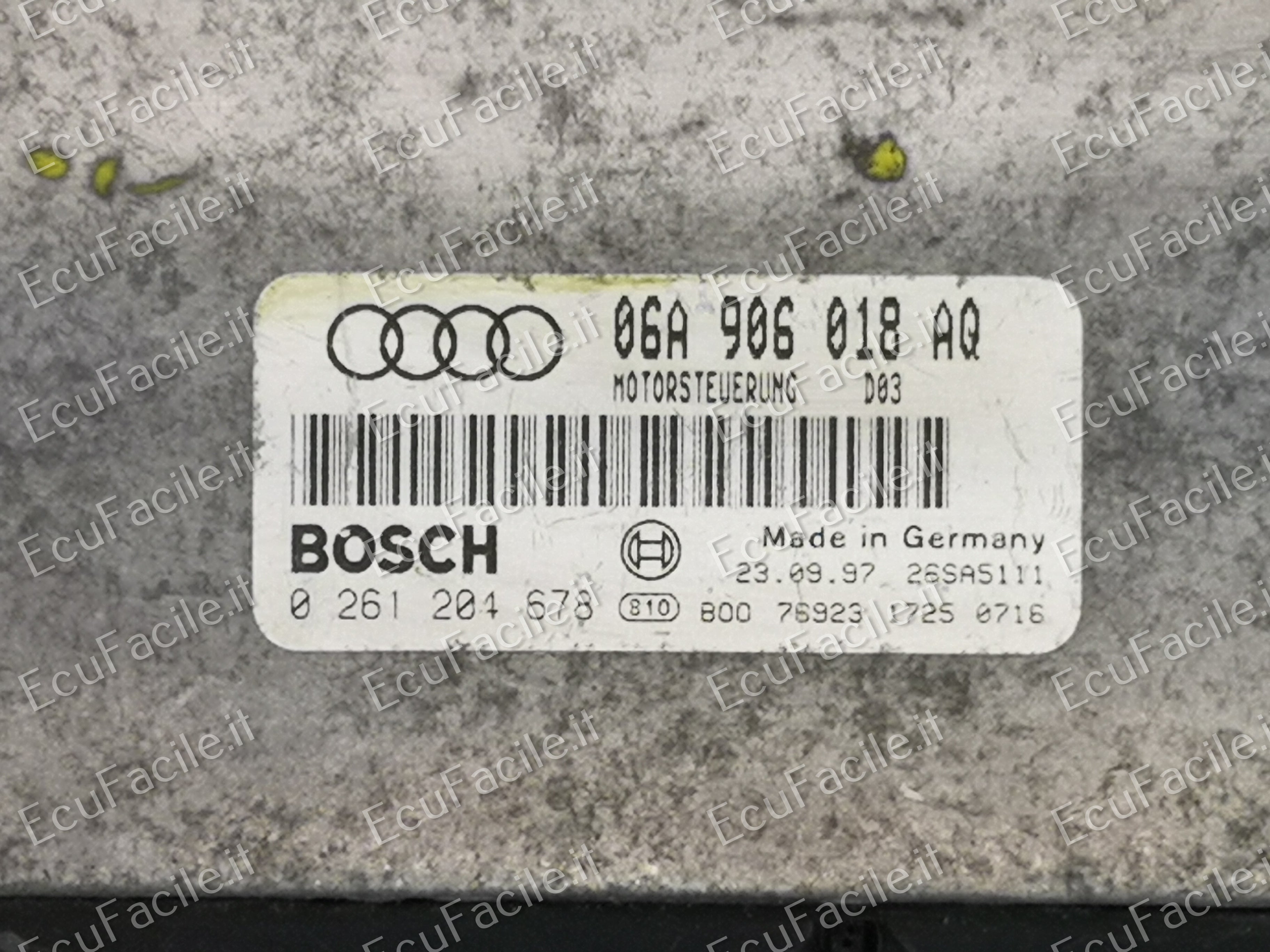ECU CENTRALINA AUDI A3 1.8 TURBO 0261204678 06A906018AQ M 3.8.3
