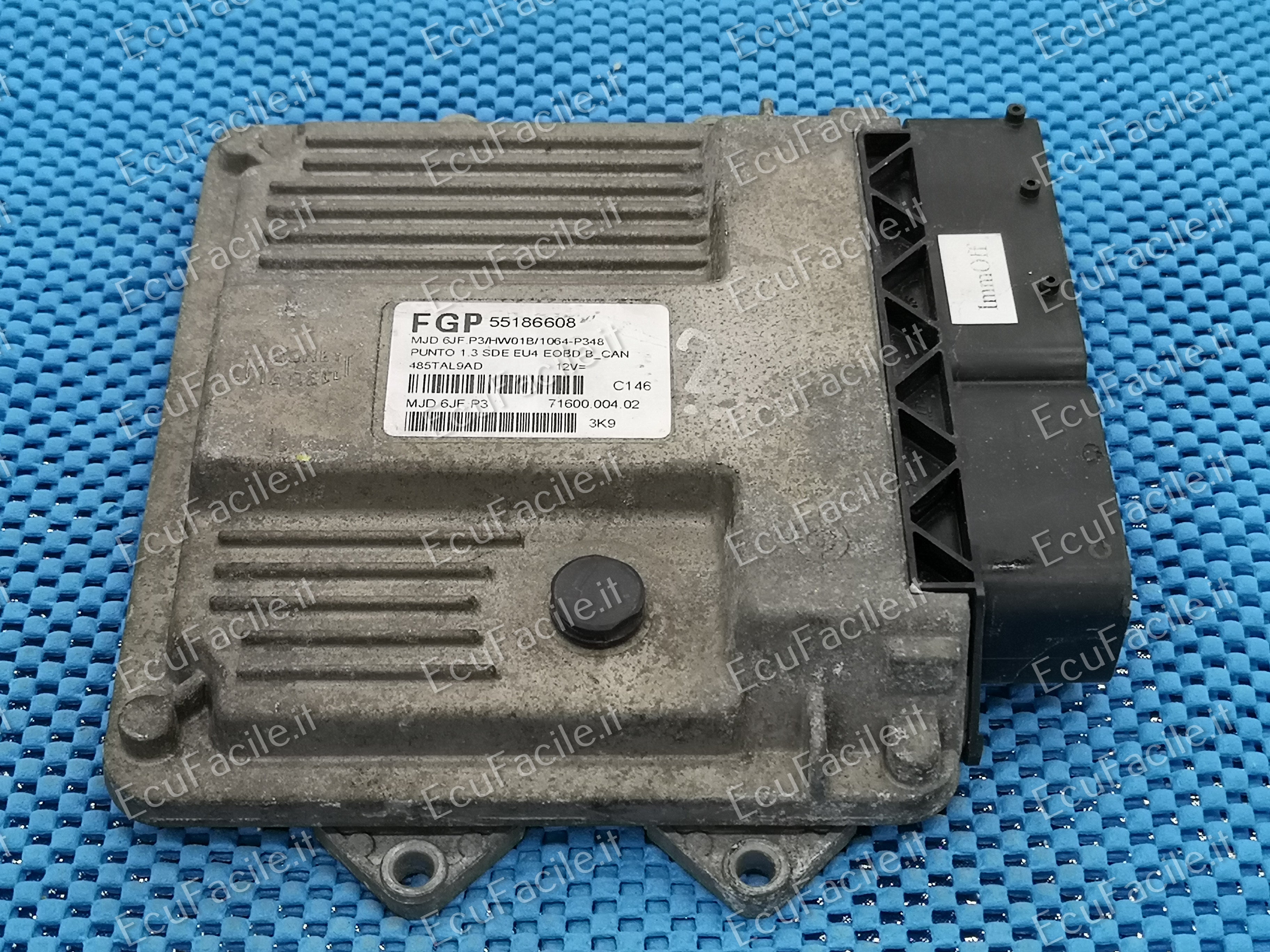 Ecu fiat punto 1.3 jtd 55186608 mjd 6jf.p3 hw01b pronta vergine