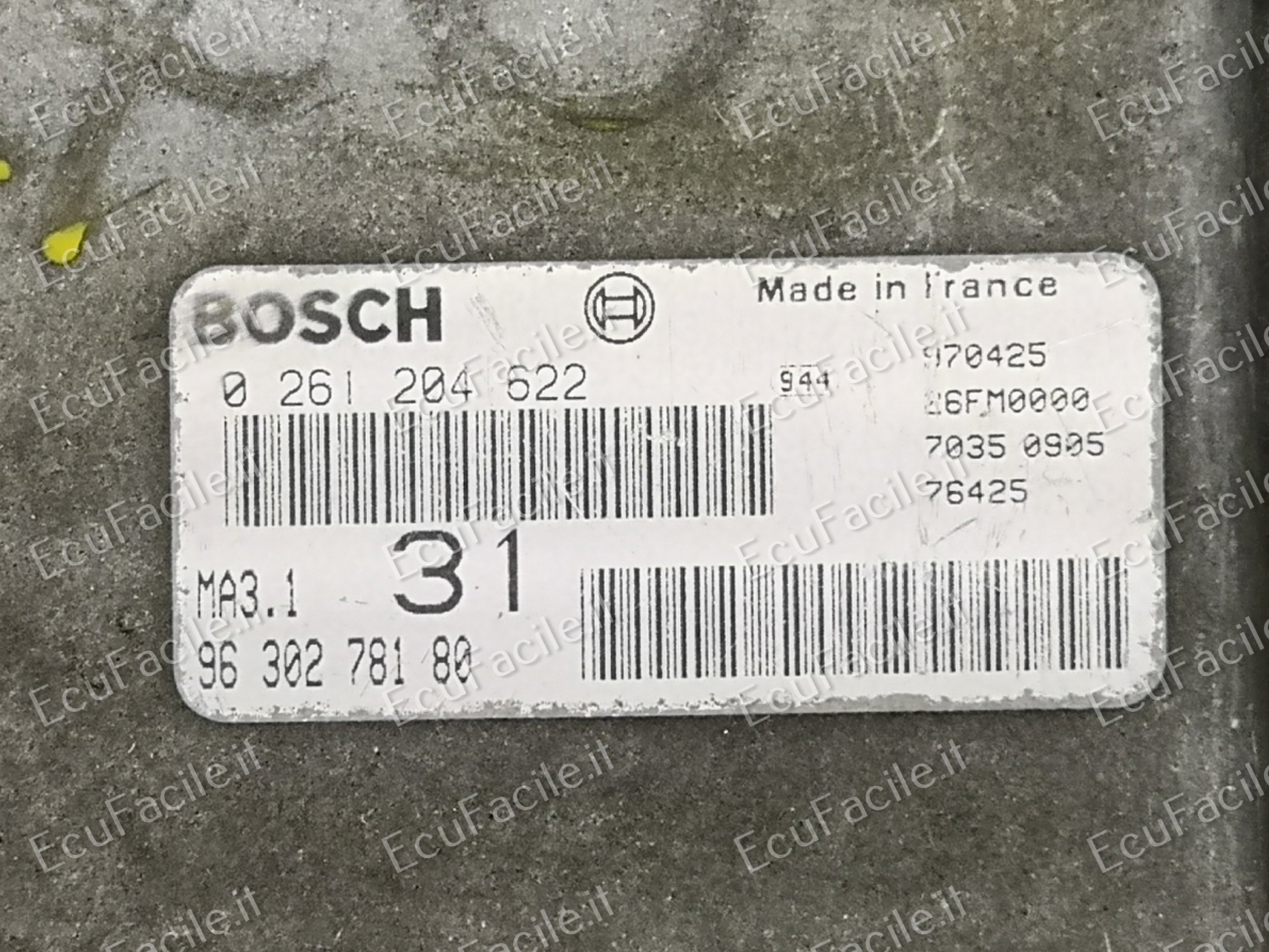 Centralina Motore ECU Citroën Saxo 1.1 (1997) – Bosch 0261204622 / 9630278180 – Sistema MA3.1