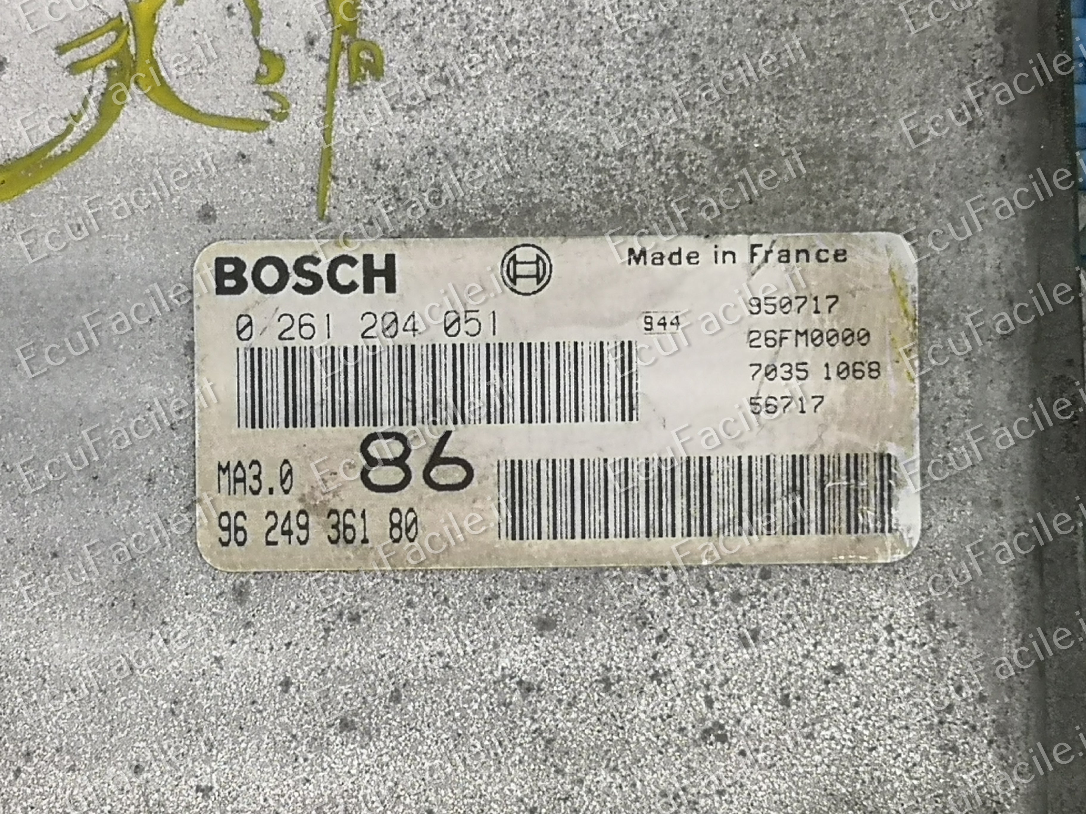 ECU 0261204051 Citroen Peugeot 106 1.0 9624936180 86 26FM0000