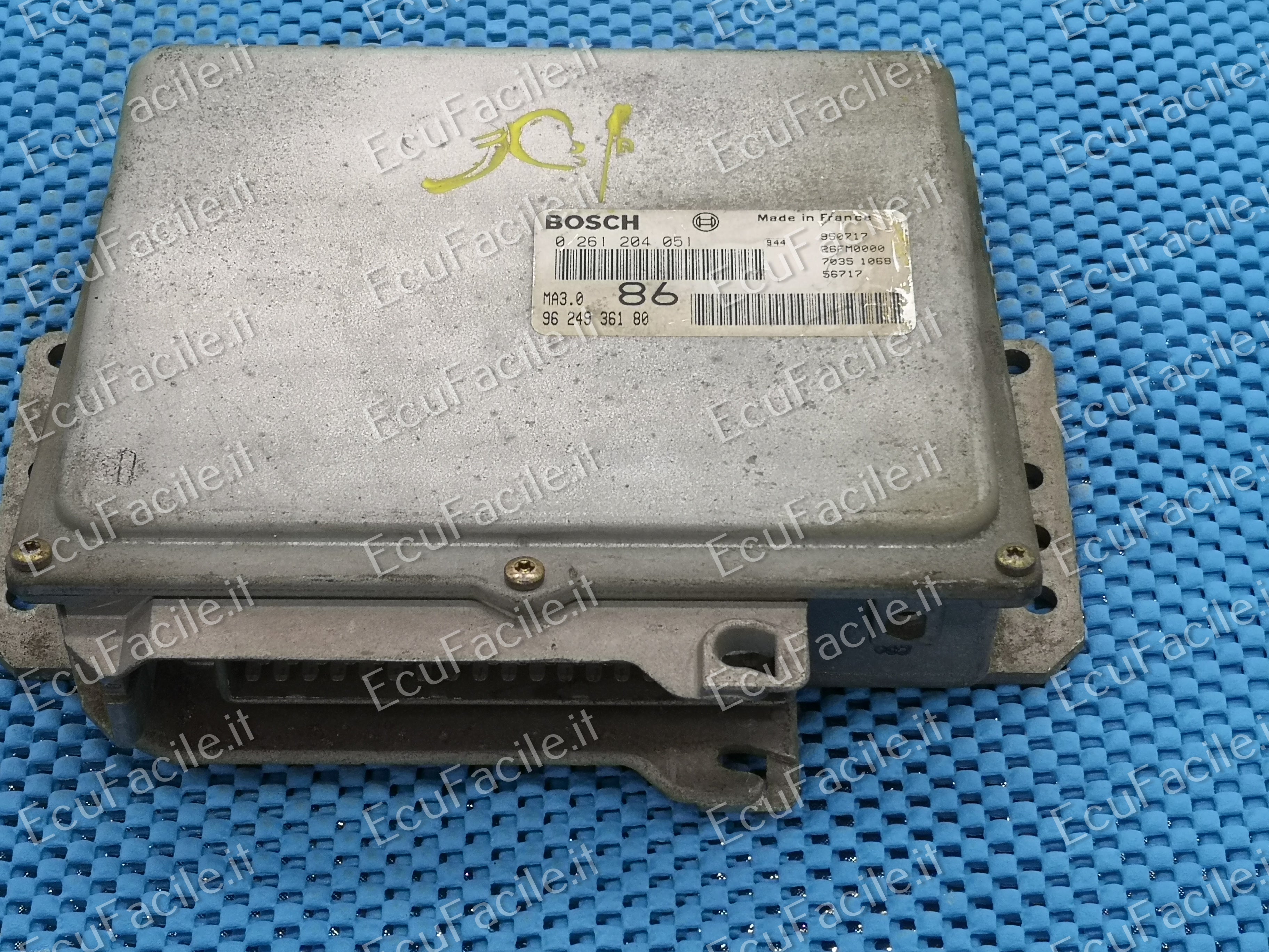 ECU 0261204051 Citroen Peugeot 106 1.0 9624936180 86 26FM0000