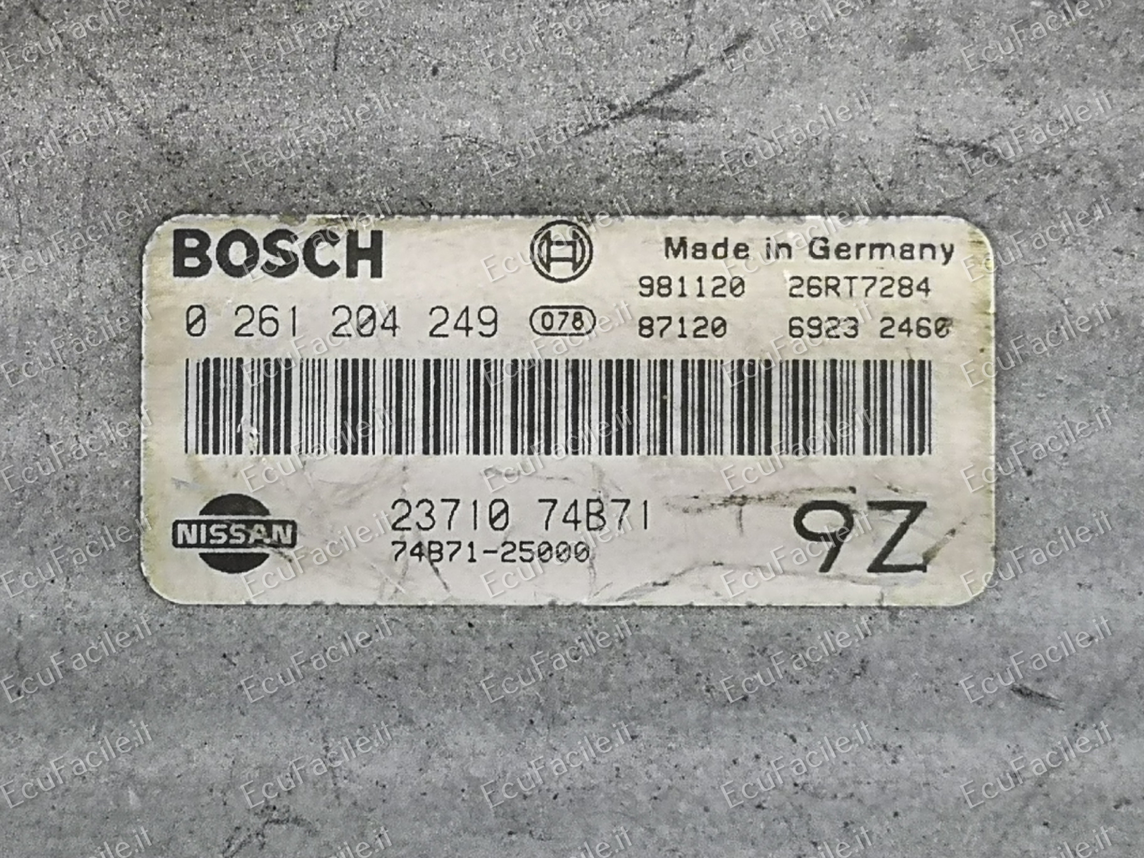 ECU NISSAN MICRA 1.3 0261204249 2371074B71 74B71-25000