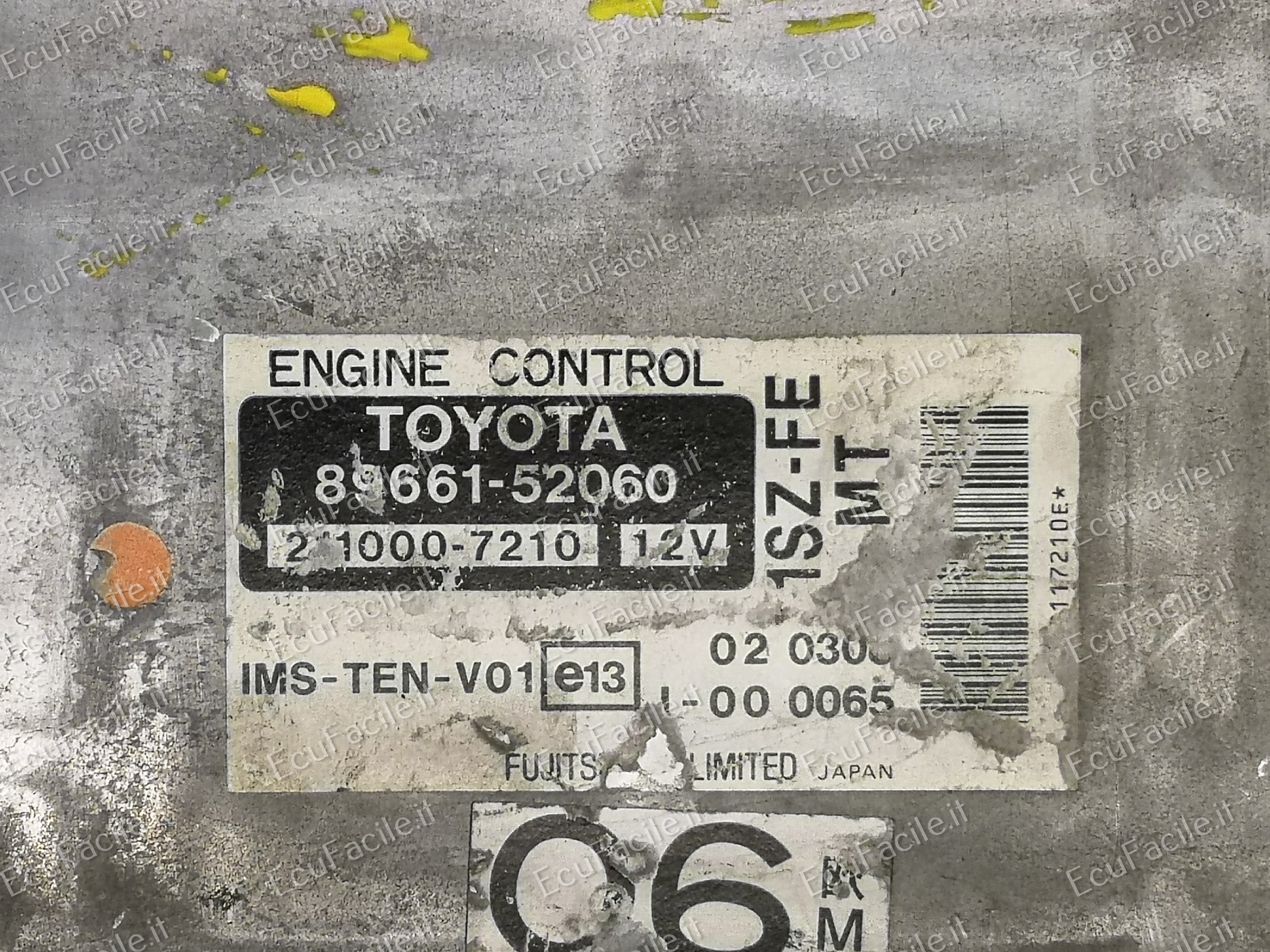 ECU TOYOTA YARIS 1.0 1SZ-FE 211000-7210 89661-52060 8966152060