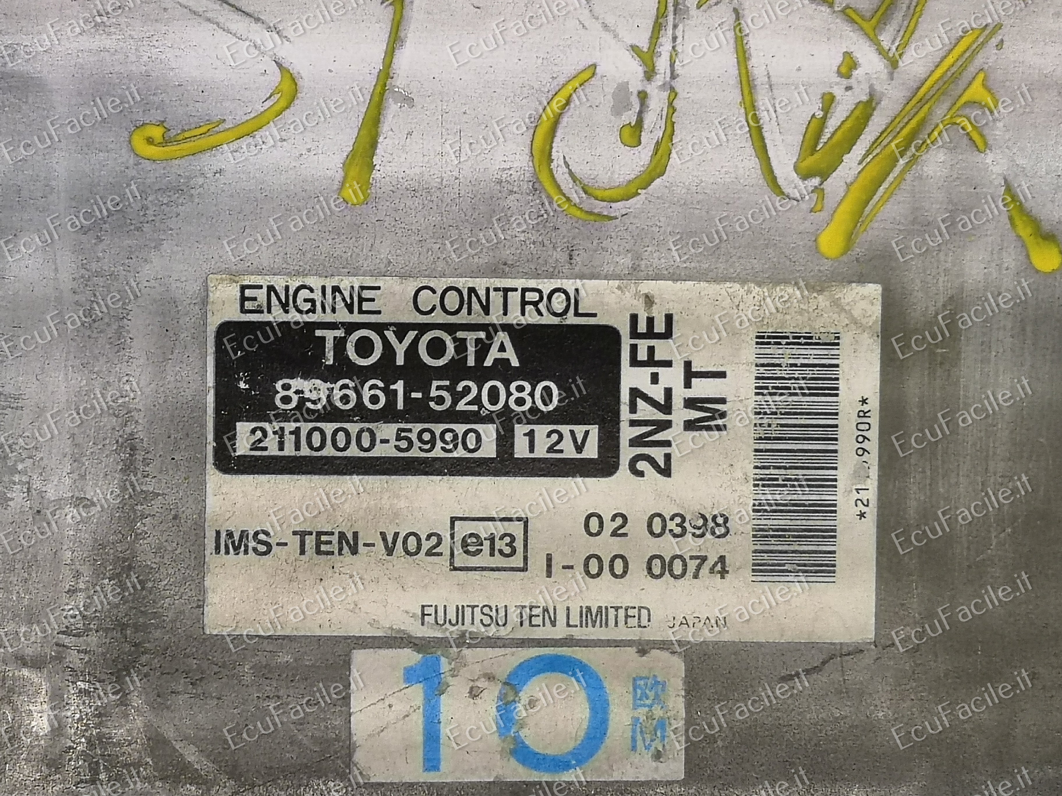 ECU TOYOTA YARIS 1.3 89661-52080 2NZ-FE, 8966152080, 211000-5990