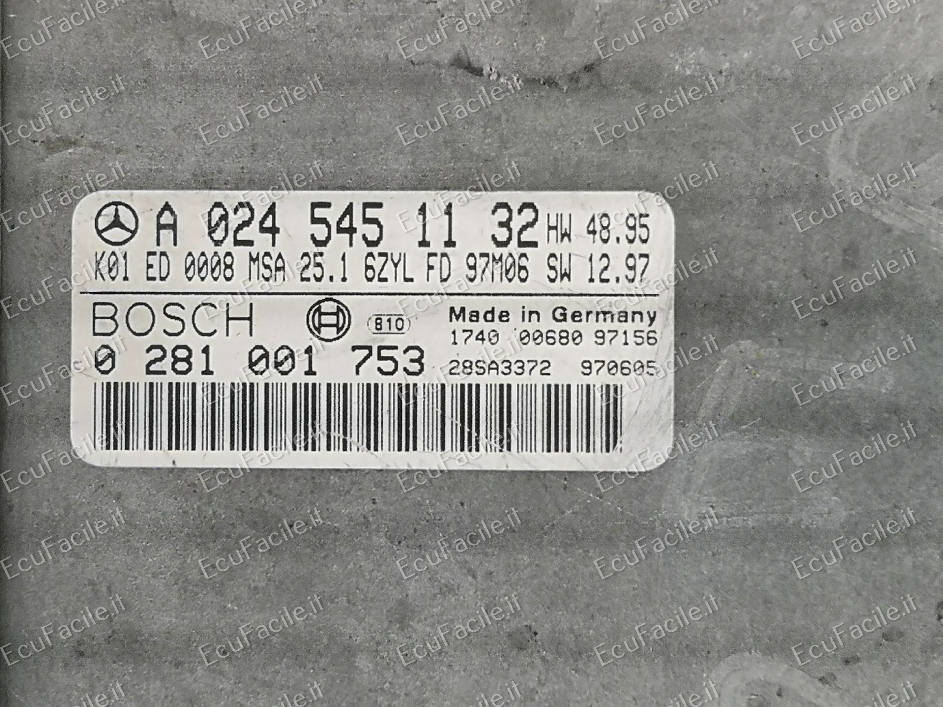 ECU MERCEDES W124 E300 3.0TD A0245451132 MSA 25.1 0281001753