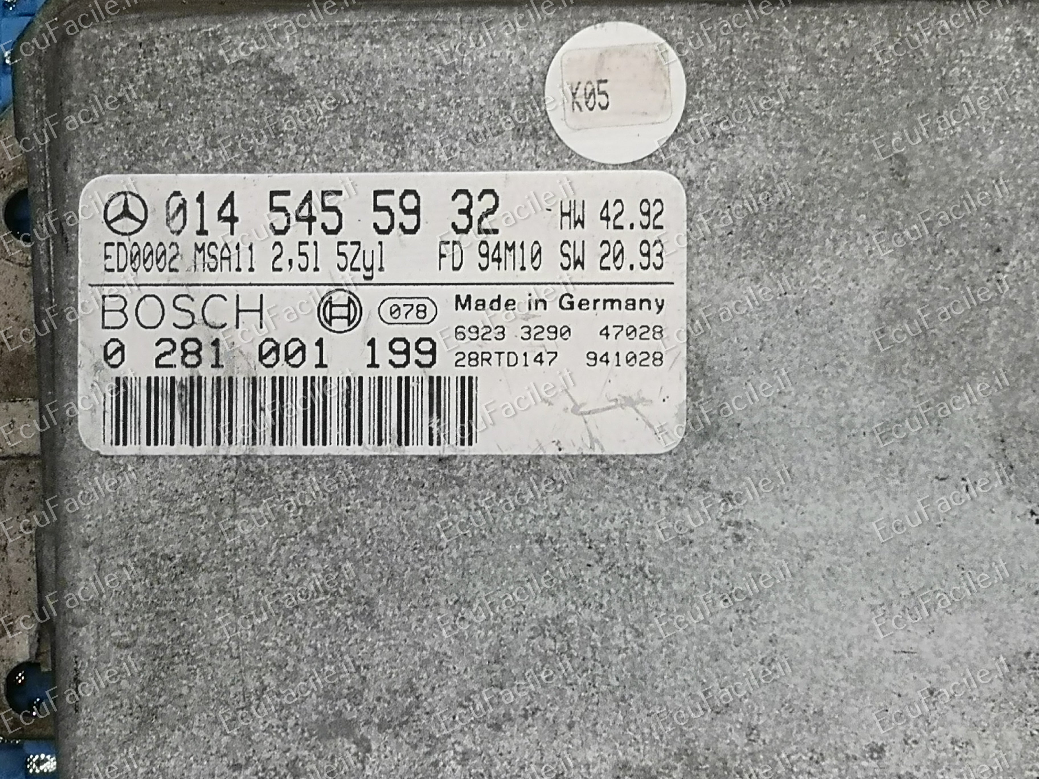 ECU MERCEDES W202 2.5TD 0145455932 0281001199