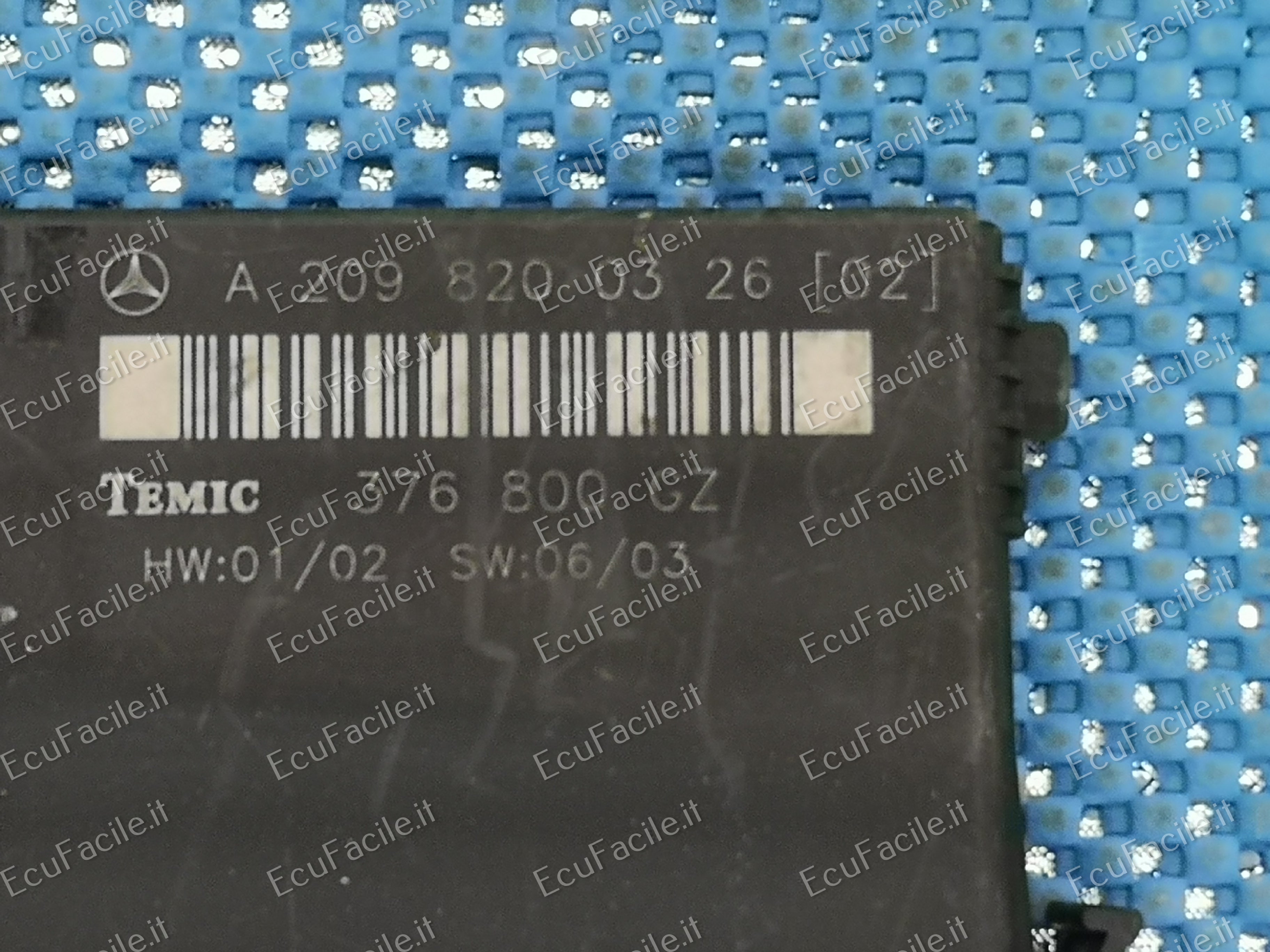 ECU MERCEDES CLK W209 A2098200326 376800 TEMIC HW01/02 SW06/03