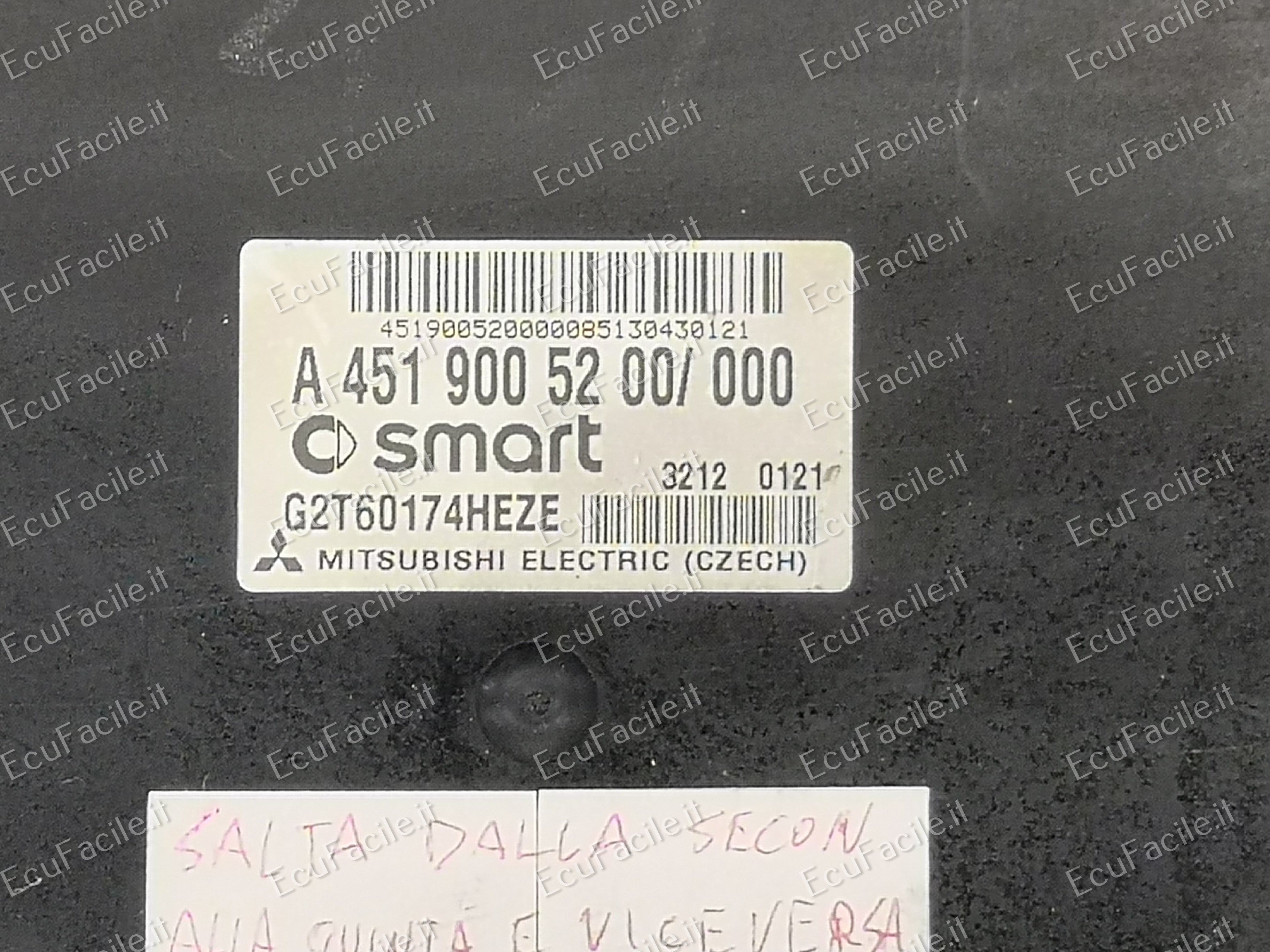 ECU SMART FORTWO A4519005200 A 451 900 52 00 G2T60174HEZE