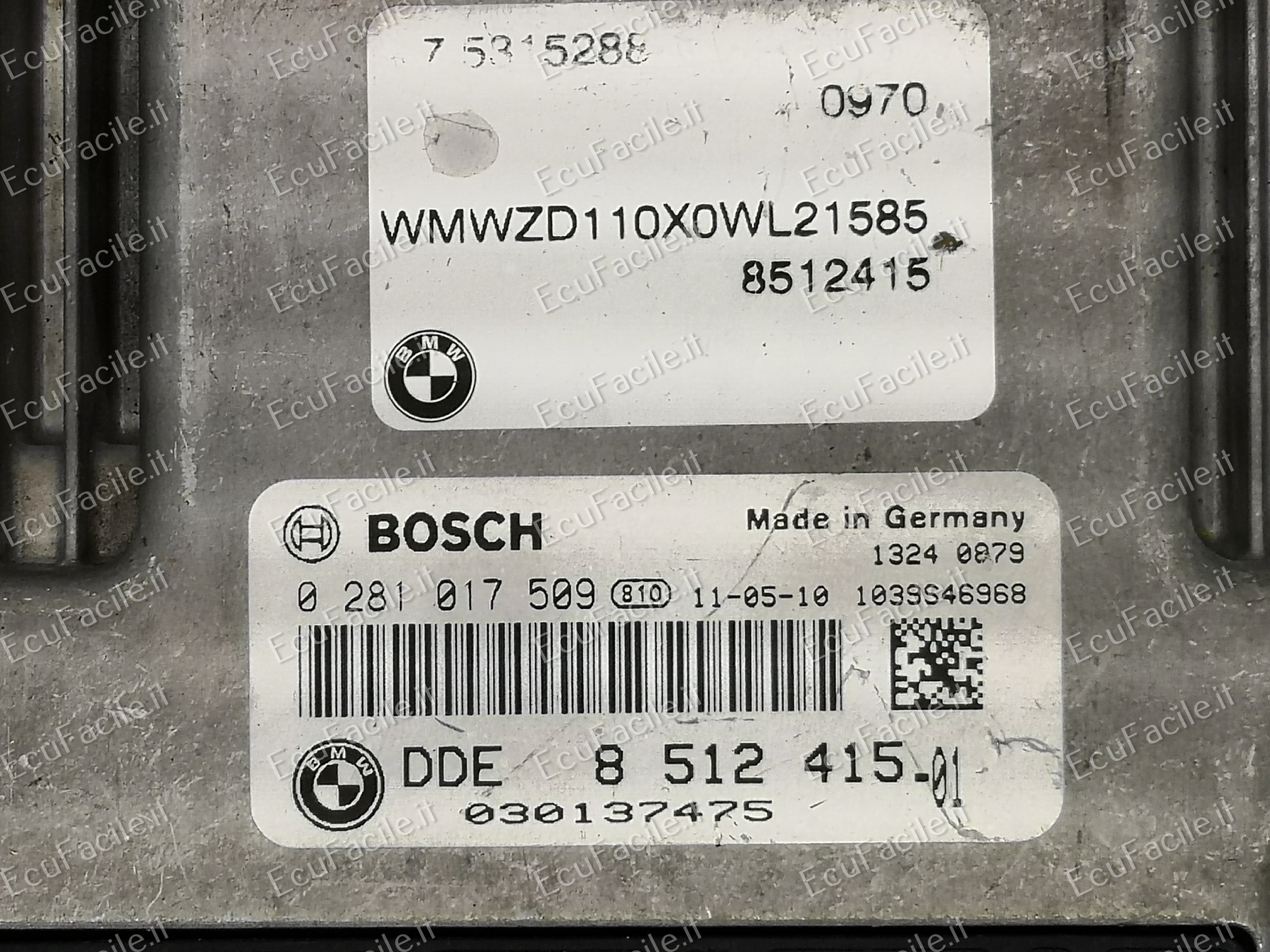 ECU Mini Cooper 1.6D BOSCH 0281017509 DDE8512415 EDC17C50