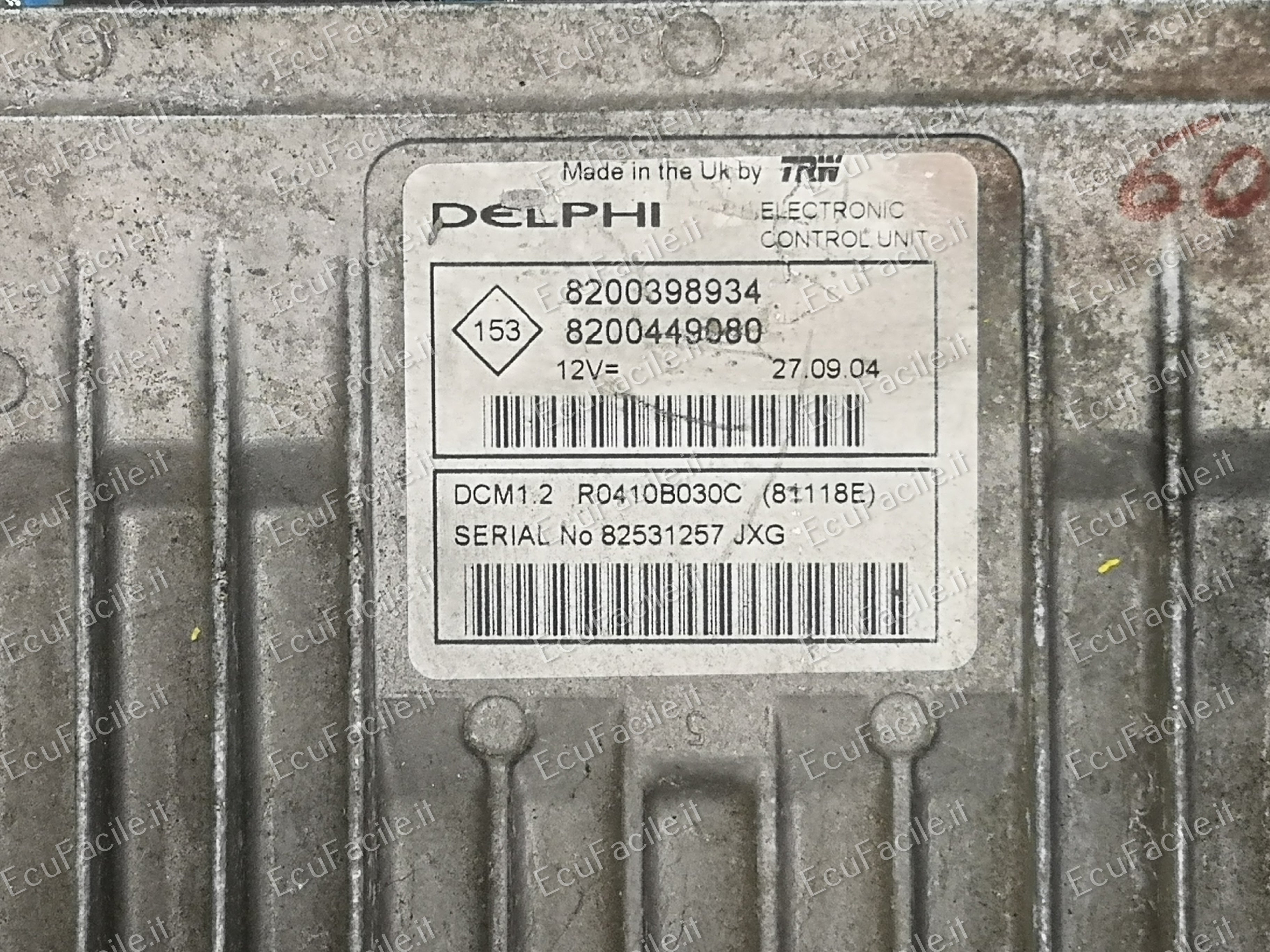 Ecu renault modus 1.5 dci 8200398934 8200449080 delphi dcm1.2