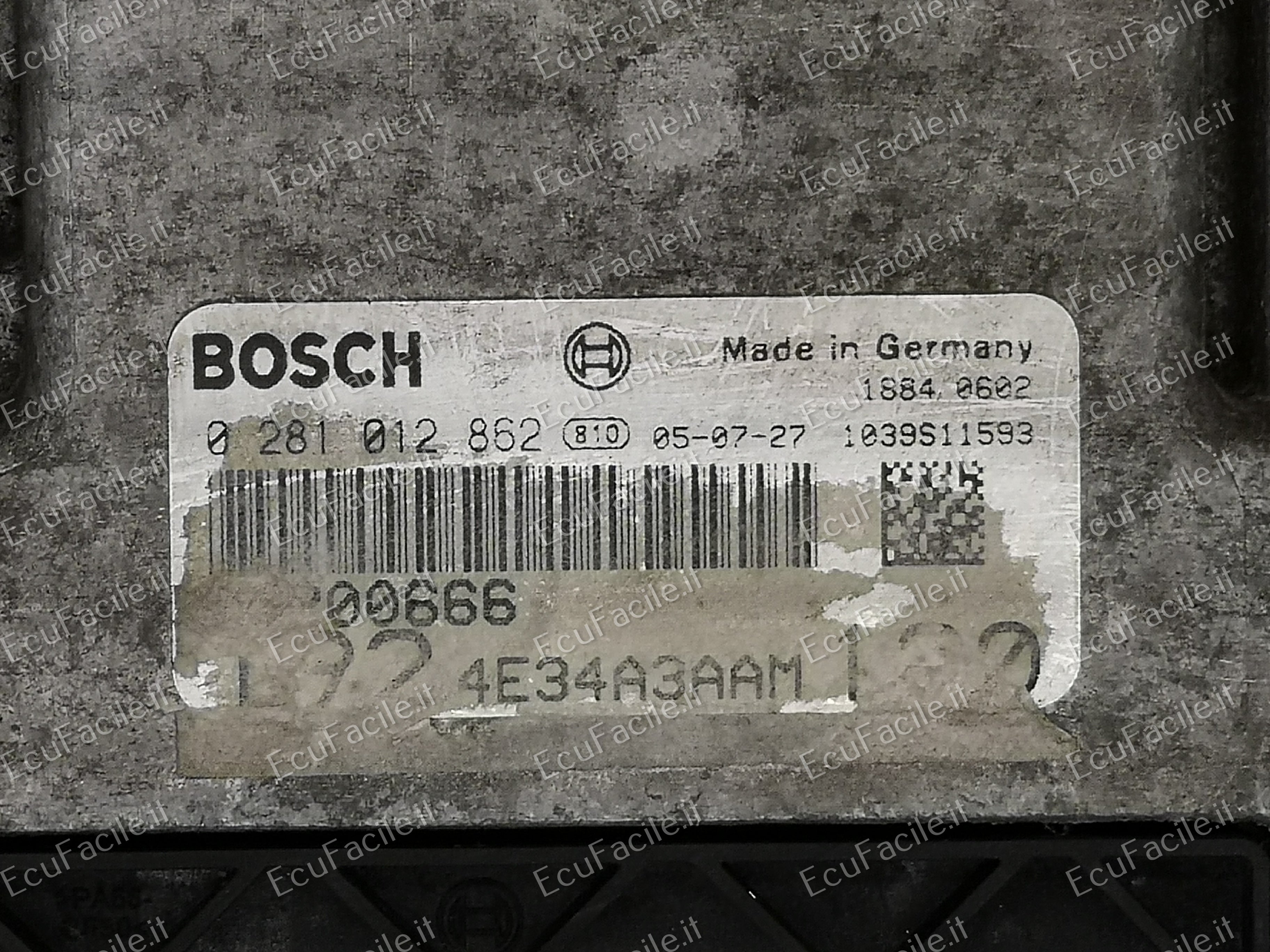 ECU FIAT STILO 0281012862 55204761 55200666 4E34A3AAM EDC 16C39-5.W4