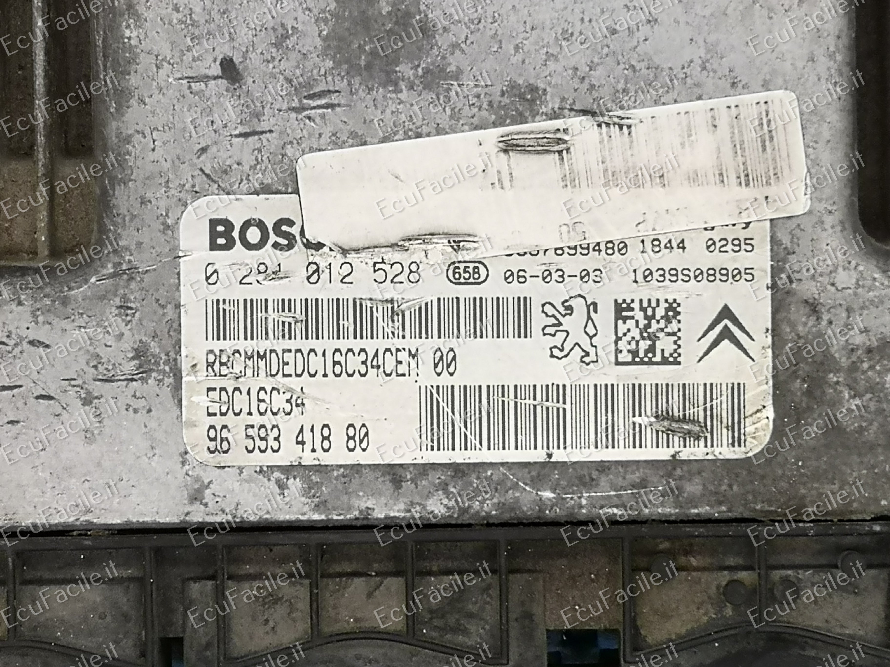 ECU PEUGEOT 206 1.4 HDI BOSCH 0281012528 9657699480 EDC 16C34-4.61
