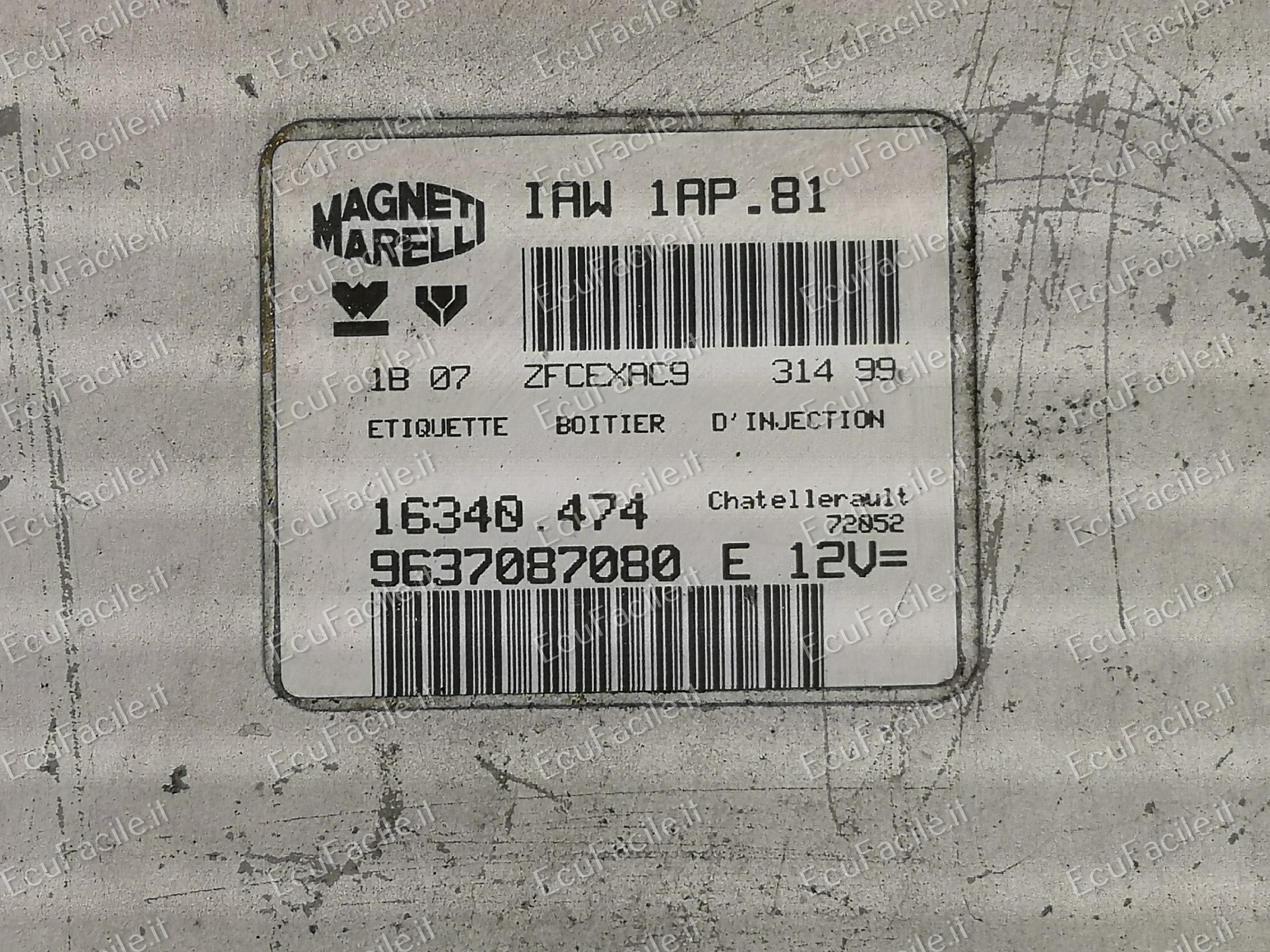 Ecu peugeot 206 magneti marelli iaw 1ap.81 9637087080