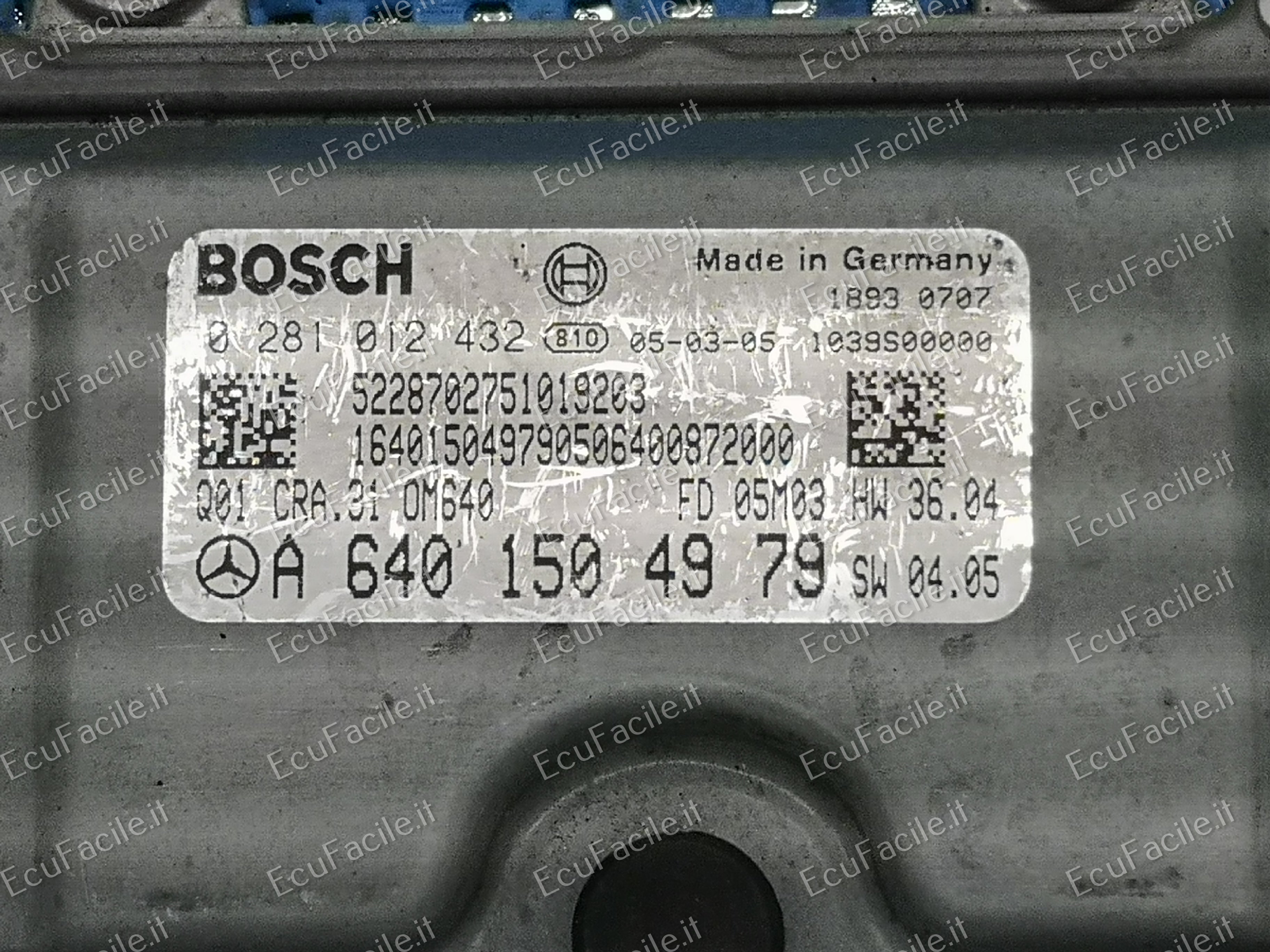 ECU MERCEDES A6401504979 6401504979 BOSCH 0281012432 EDC16C32-4.31