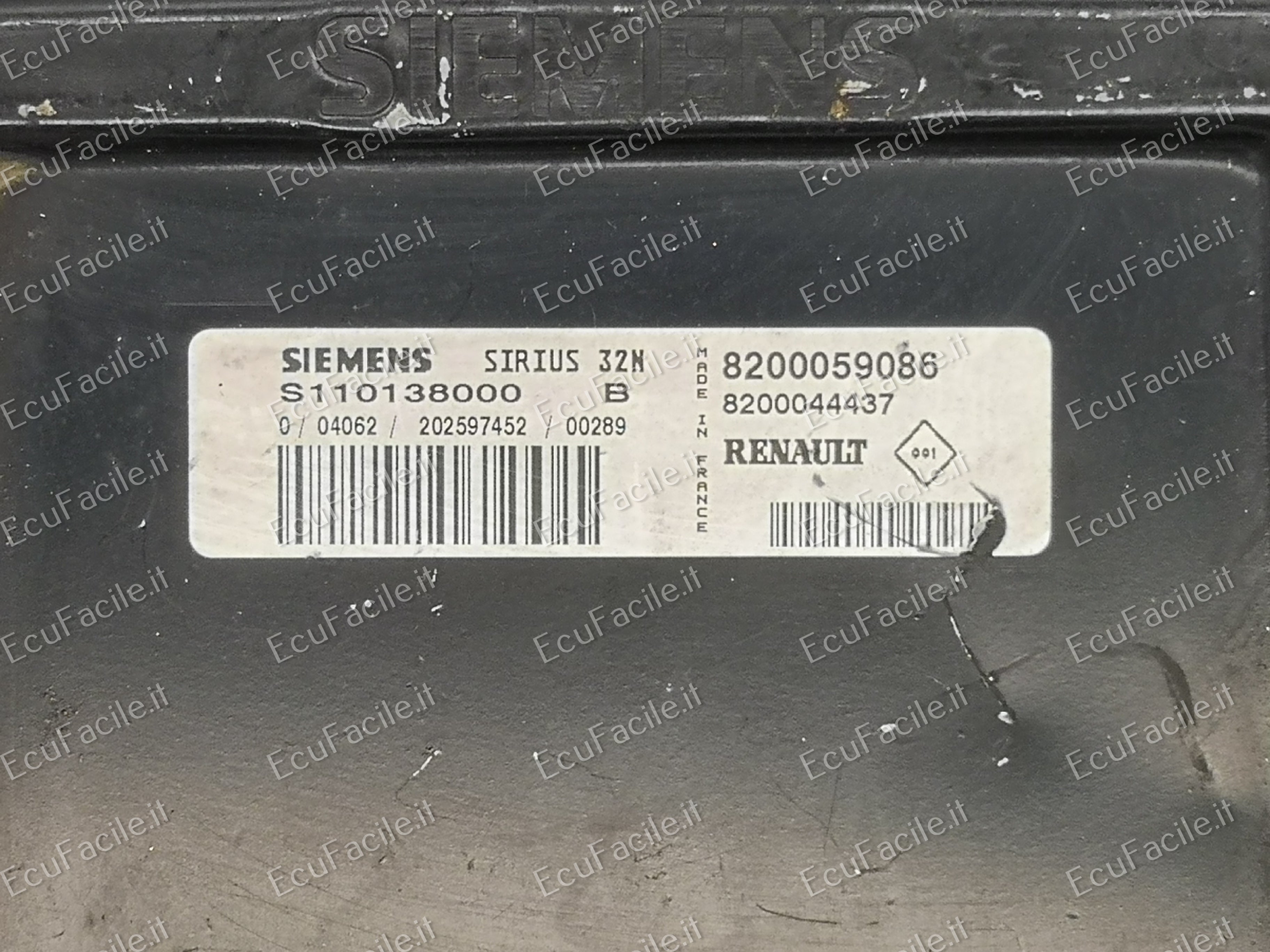 ECU RENAULT 1.6 S110138000B 8200059086 8200044437 SIRIUS 32N