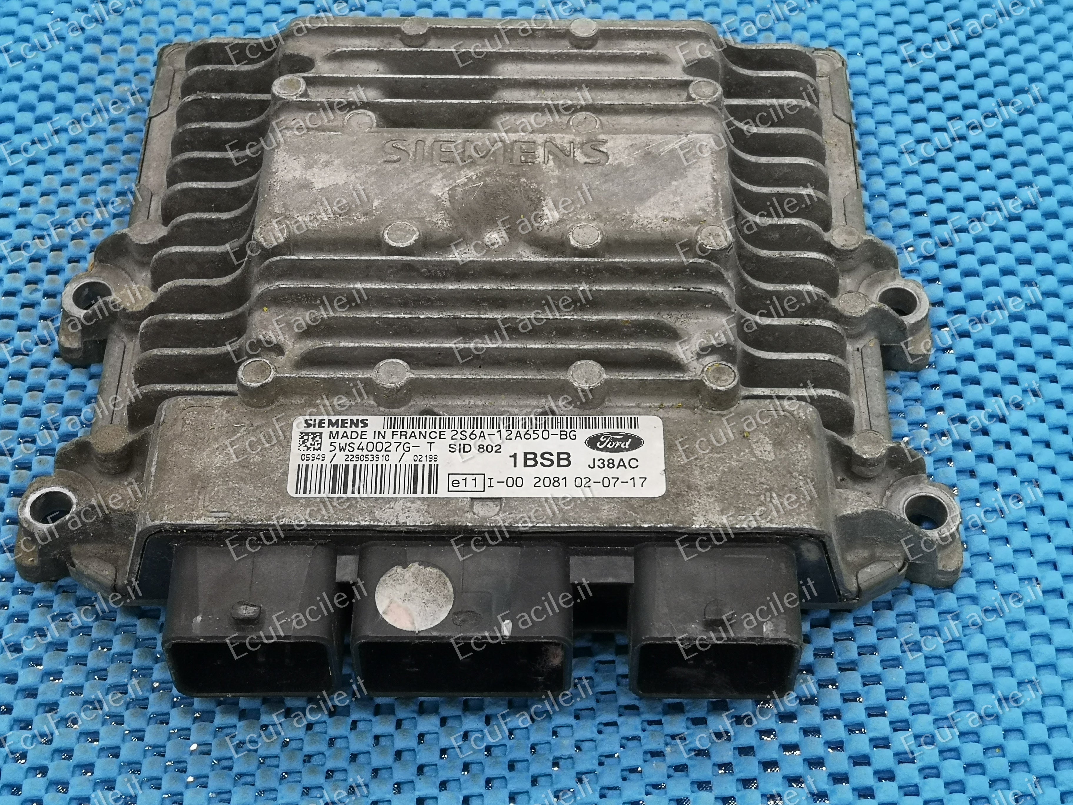 ECU FORD FIESTA 1.4 SID 802 5WS40027G-T 2S6A-12A650-BG 1BSB