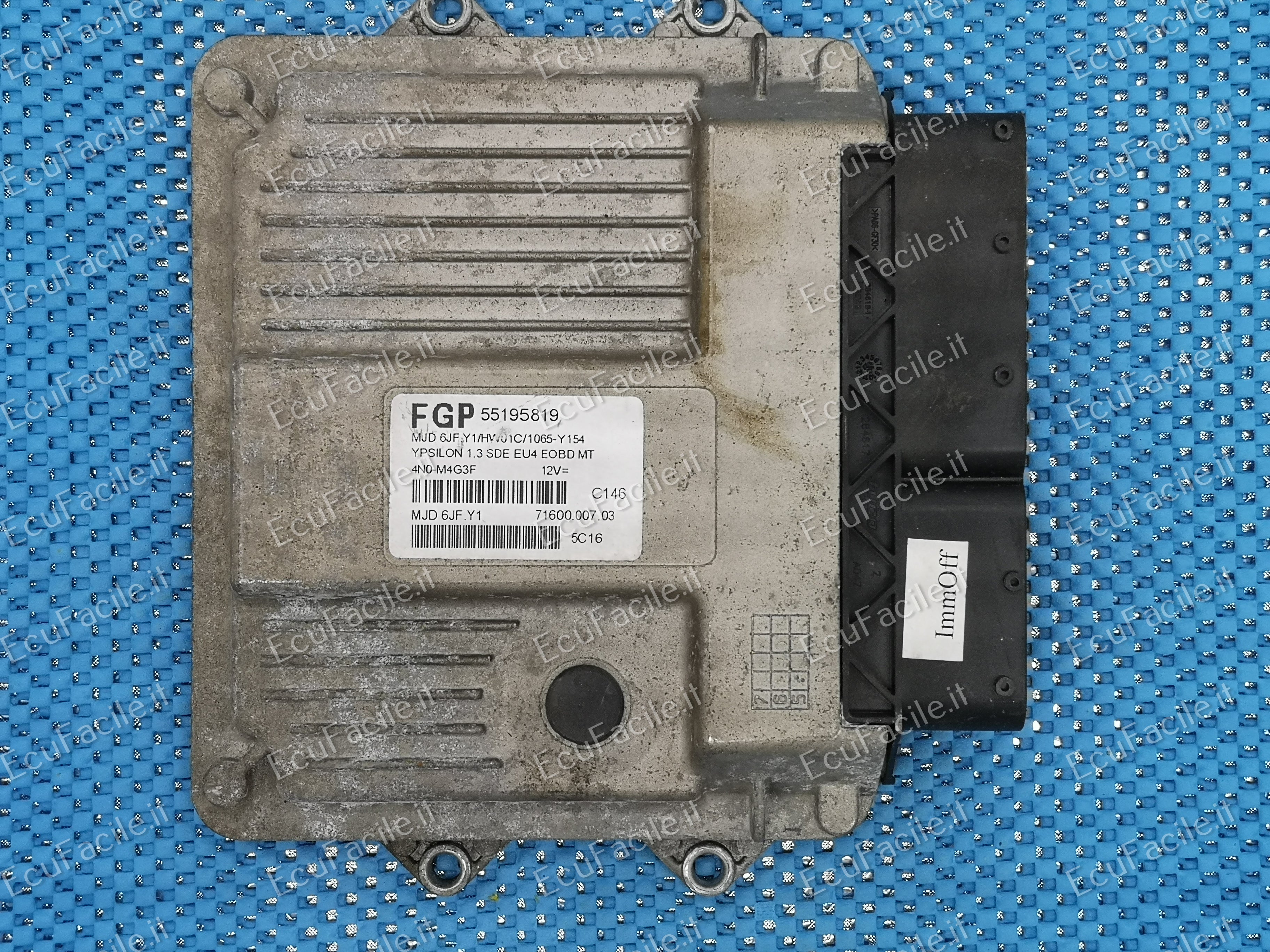 Ecu lancia ypsilon 1.3 55195819 mjd 6jf.y1 hw01c pronta vergine