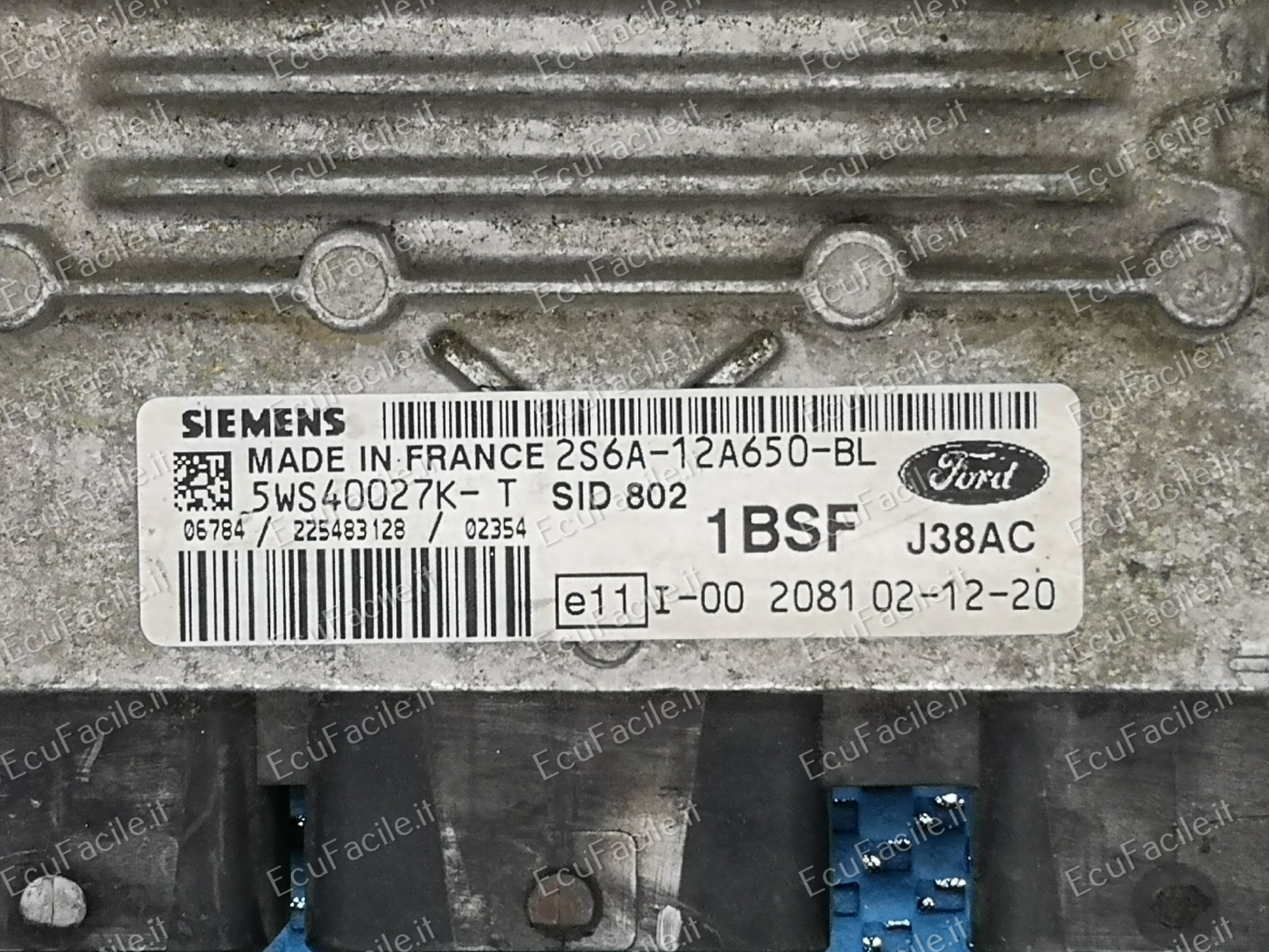 Ecu FORD FIESTA 1.4 TDCI 5WS40027K- T 2S6A-12A650-BL SID802