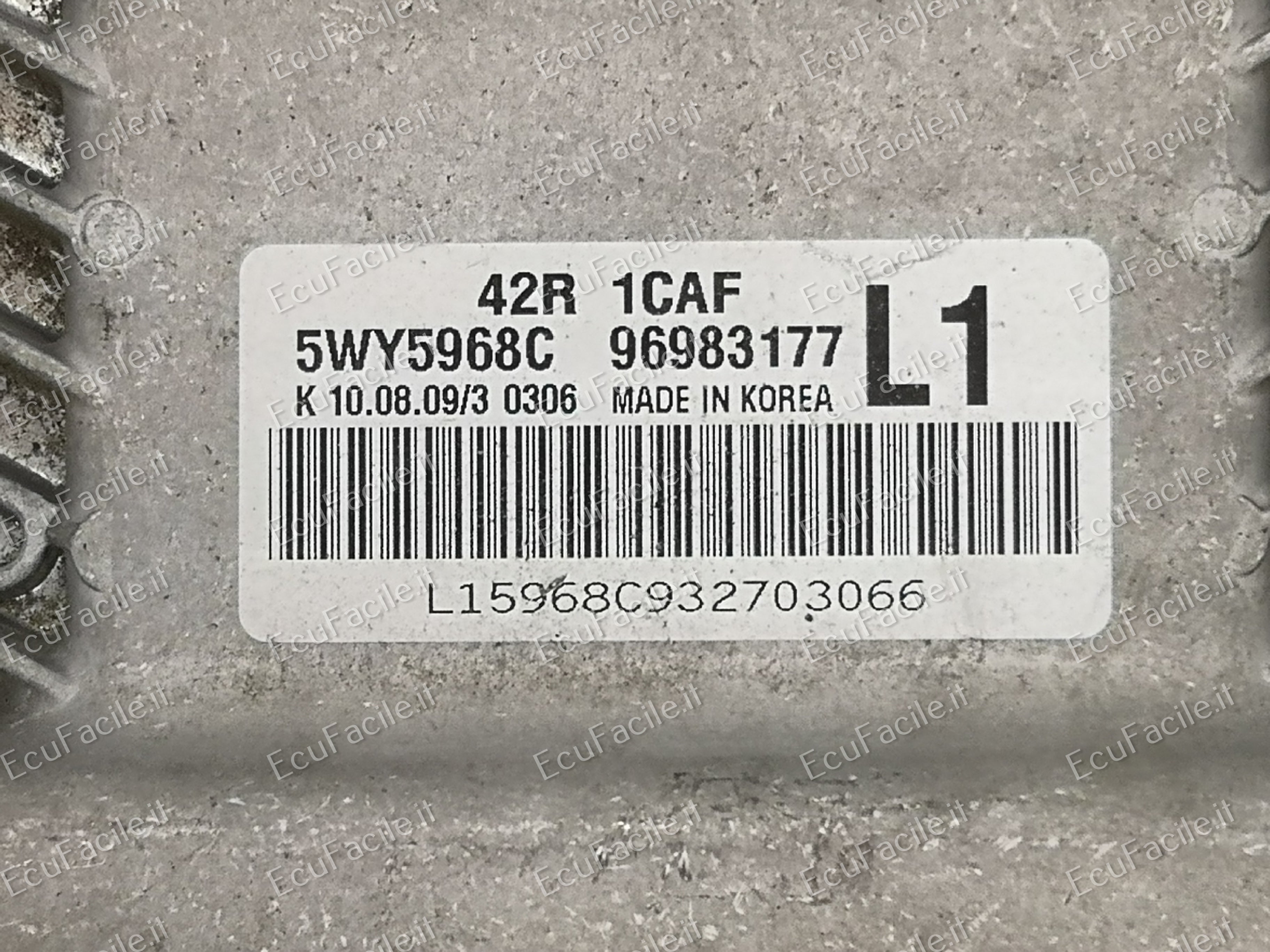 Ecu centralina chevrolet aveo 1.2 5wy5968c 96983177 l1 42r 1caf