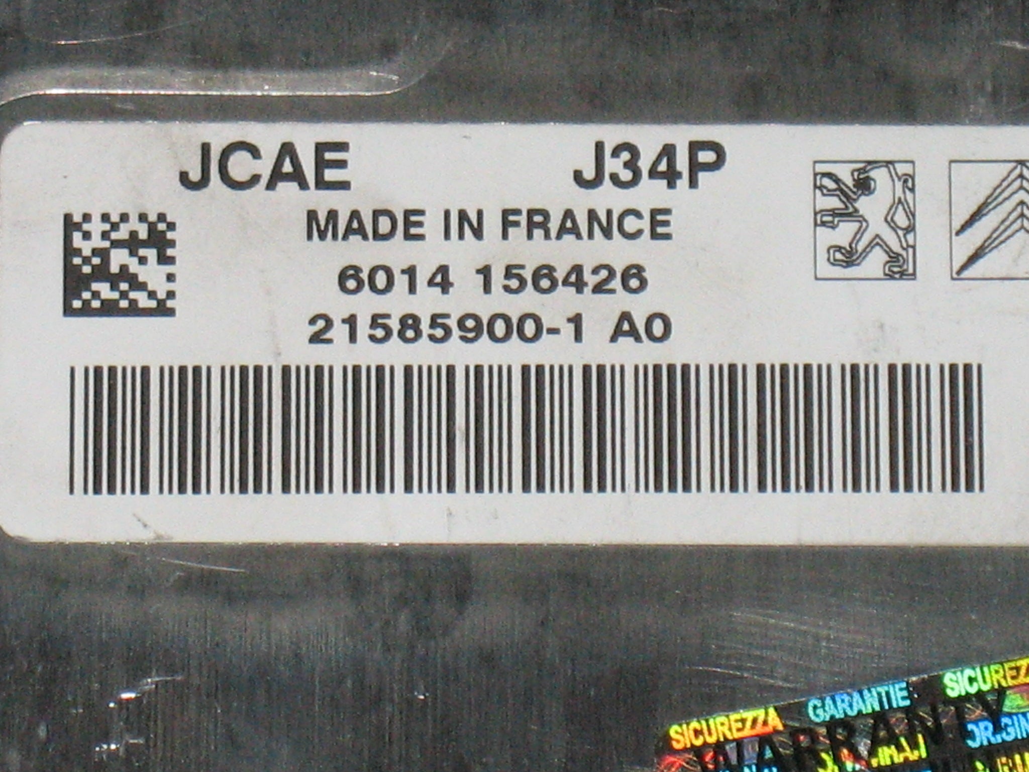 ECU CITROEN C2 1.4 VALEO J34P SW 9661700480 HW 9651696680