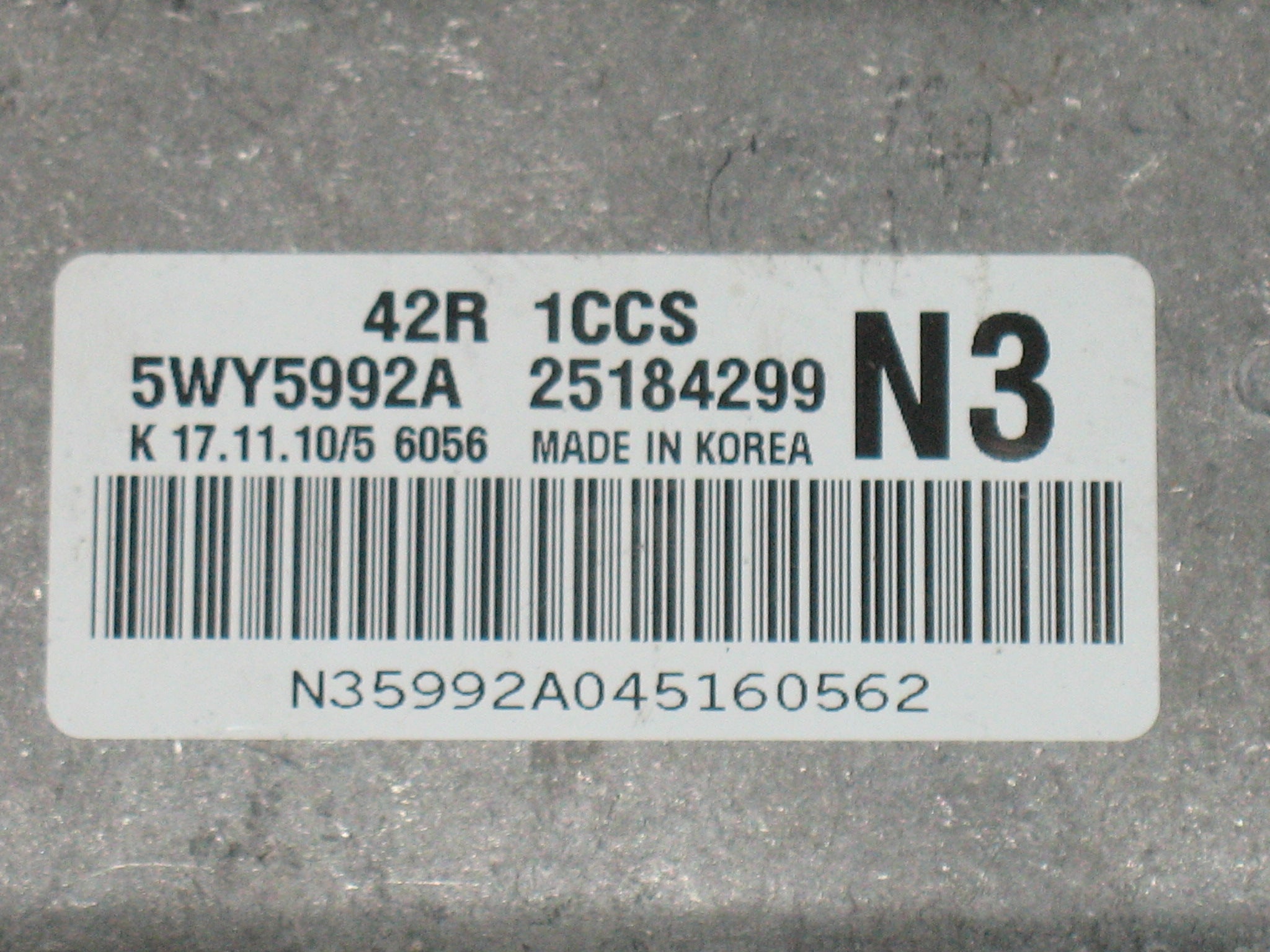 ECU CHEVROLET AVEO 1.2 5WY5992A 25184299 N3 1CCS
