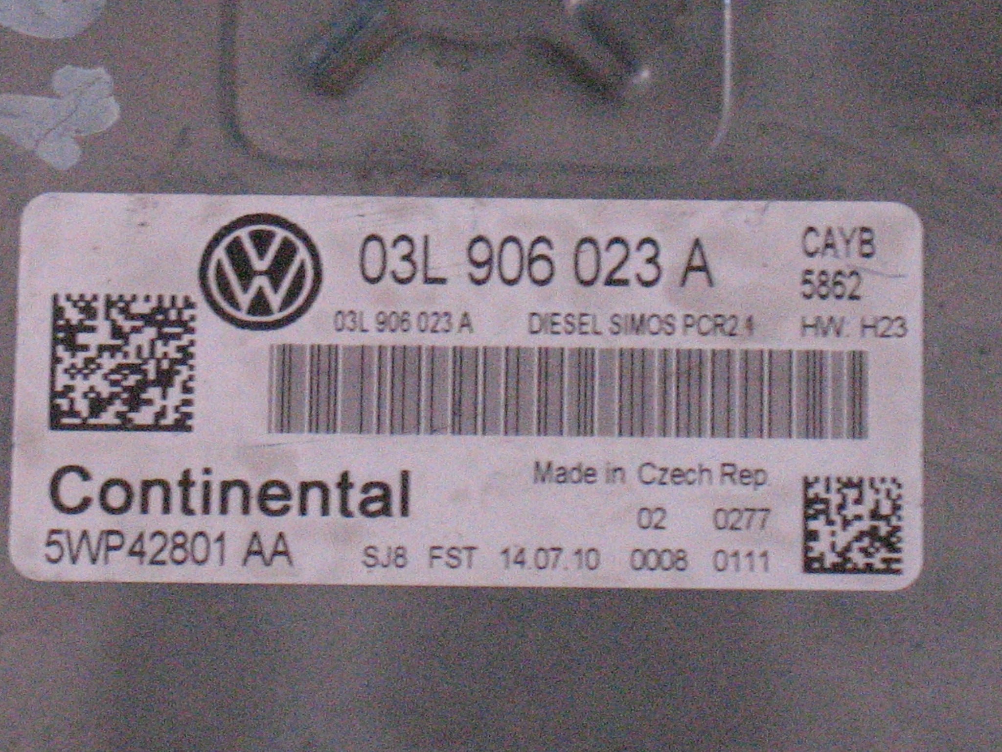 ECU VW Golf 1.6 Tdi 03G906023A SIEMENS 5WP42801AA PCR2.1