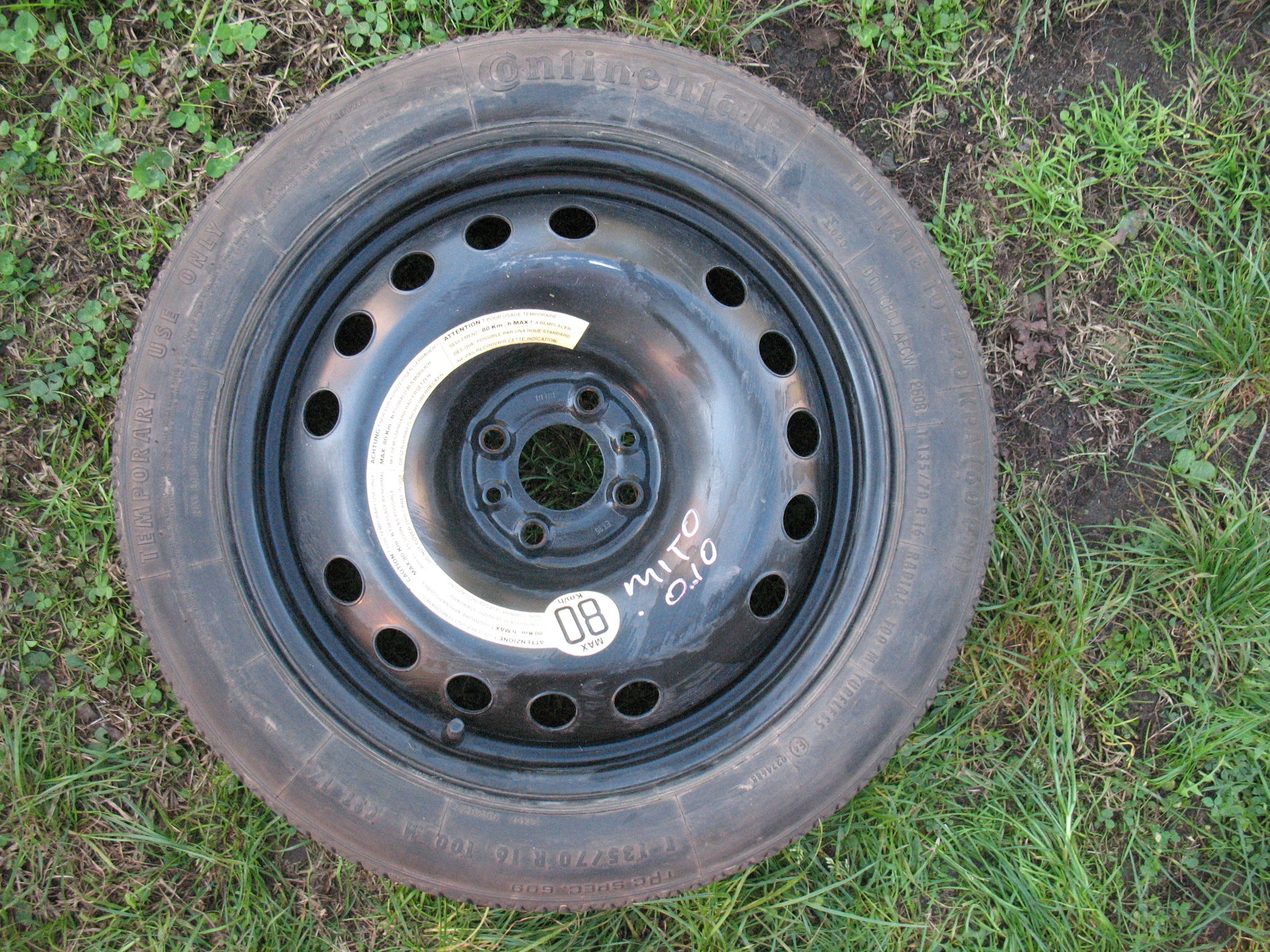 Ruotino R16, Ruota di scorta x ALFA FIAT LANCIA PCD 4x98mm mozzo 58,1mm