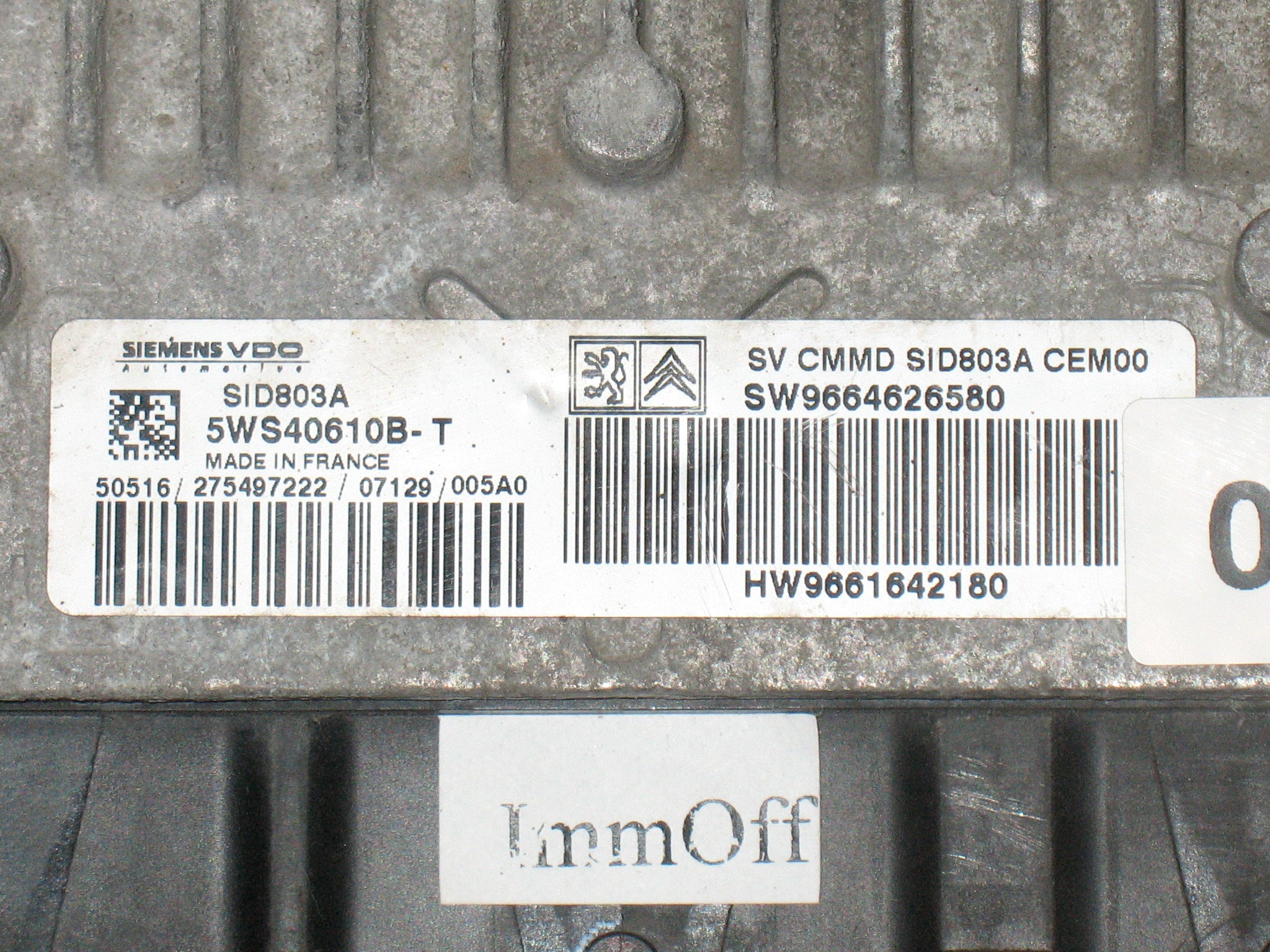 CITROEN PEUGEOT 2.0 HDI SIEMENS VDO 5WS40610B-T 5WS40610BT SW9664626580 HW9661642180