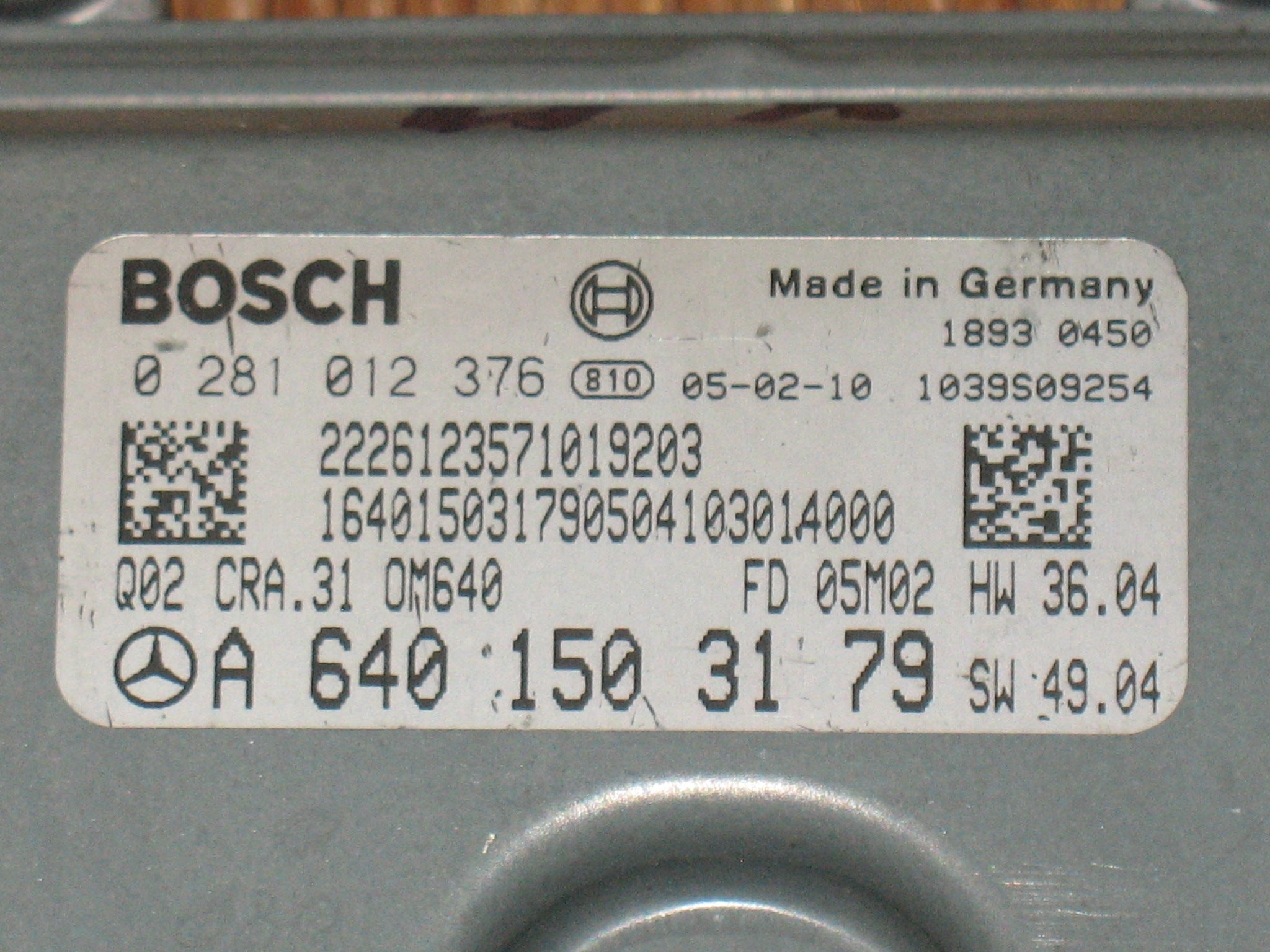 ECU BOSCH 0281012376 Mercedes A6401503179 0281012376 EDC 16C32-4.31