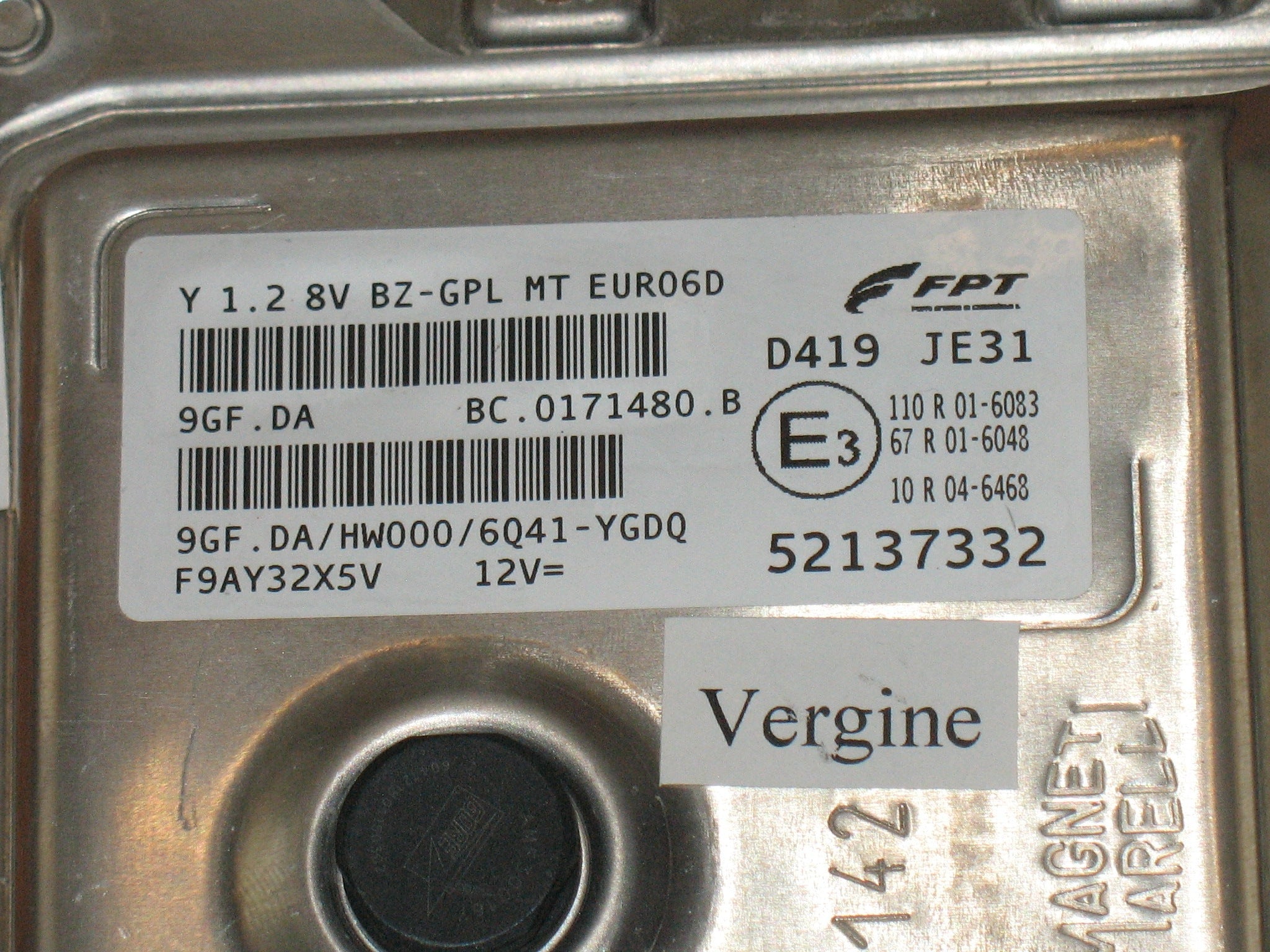 52137332 9GF.DA HW000 Centralina Motore Lancia Y Ypsilon 1.2 8V Bz Gpl Mt Euro6D