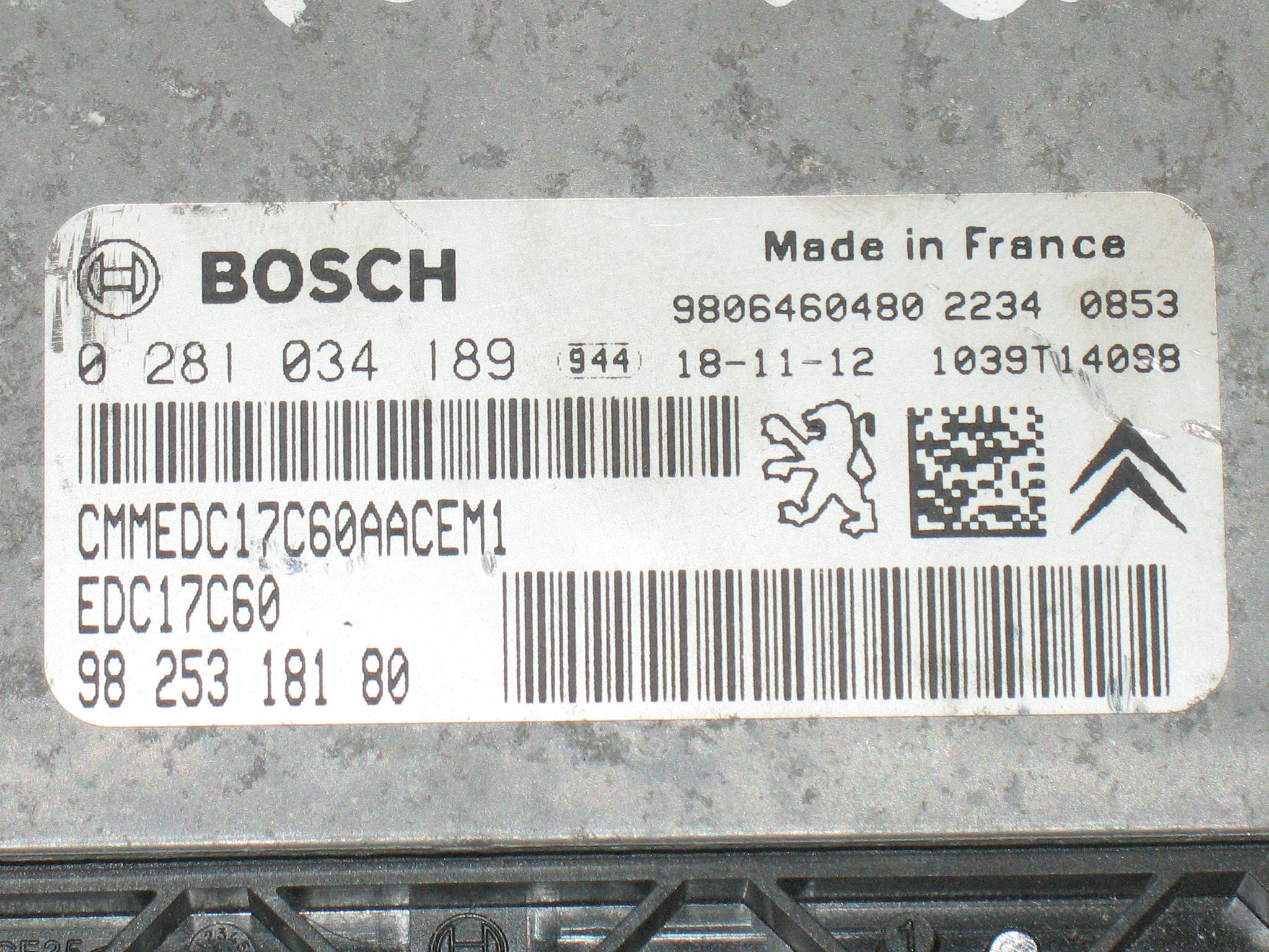 Ecu peugeot partner berlingo 0281034189 9825318180 edc17c60