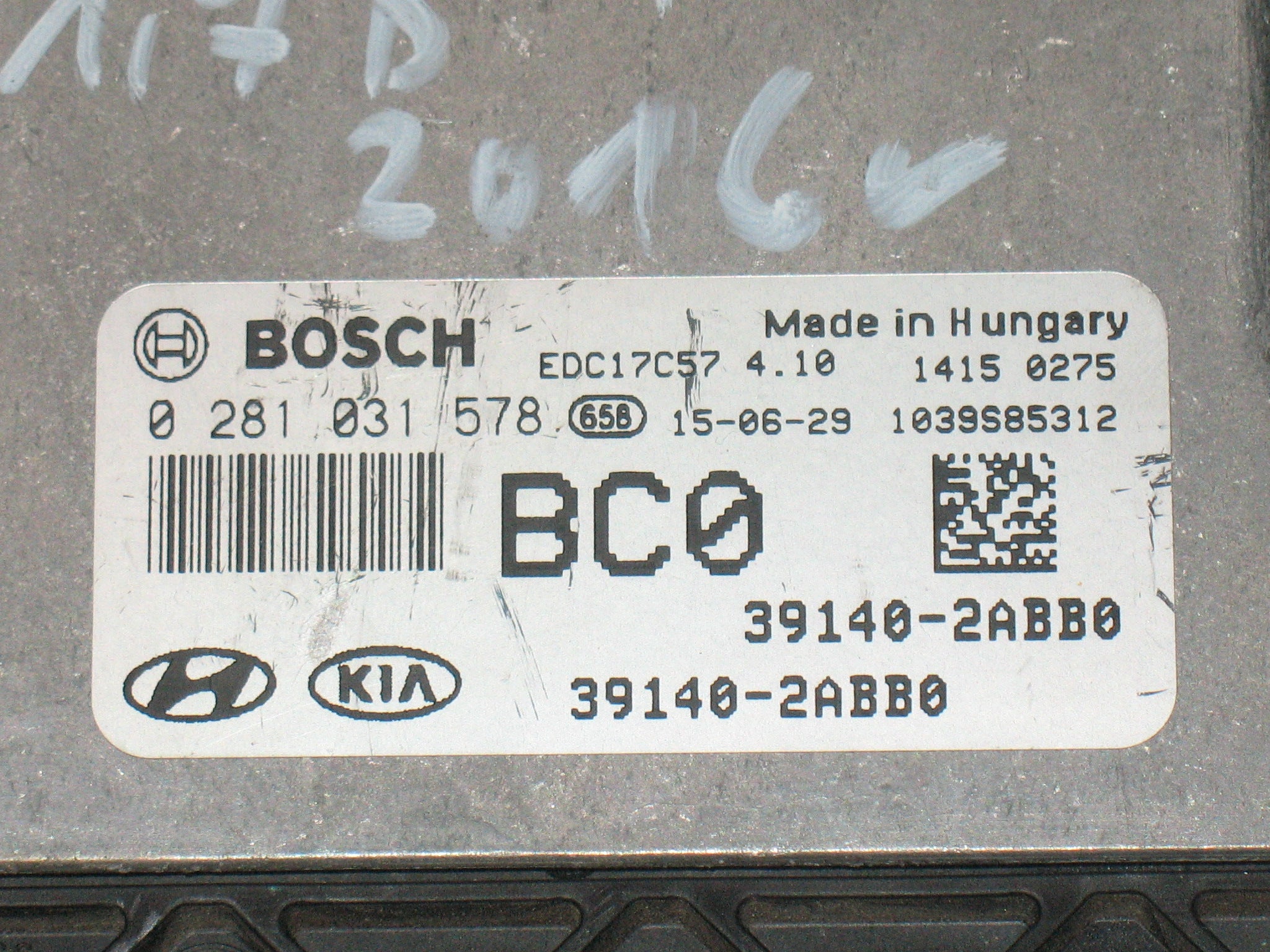 CENTRALINA HYUNDAI KIA BOSCH 0281031578 39140-2ABB0 391402ABB0 EDC 17C57-4.10