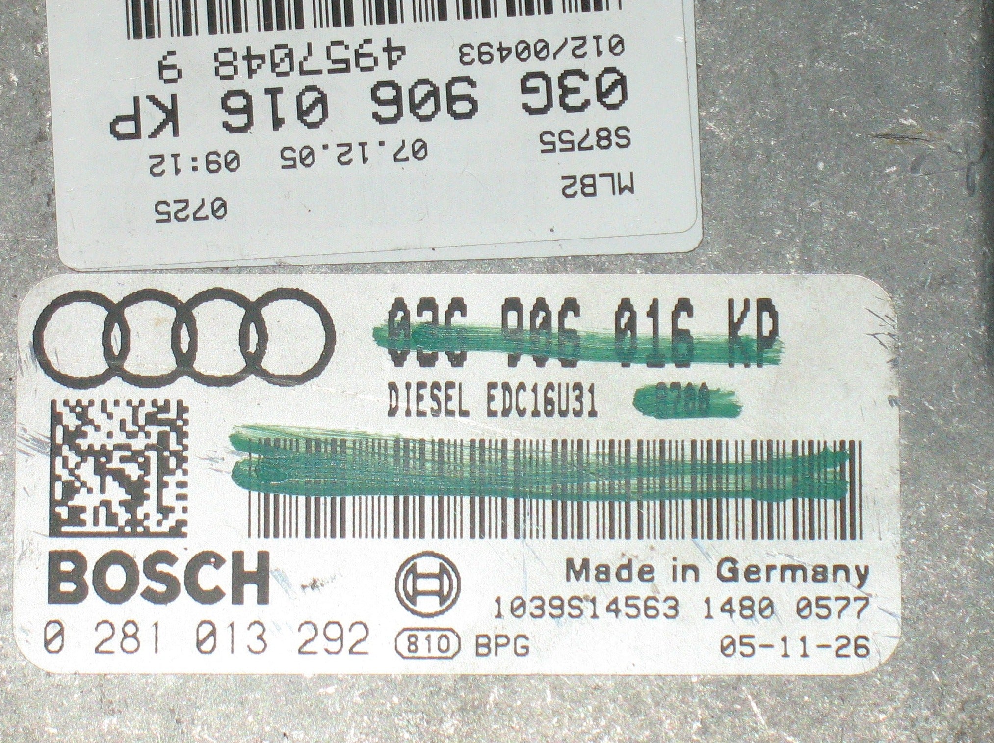 ECU AUDI A4 2.0 TDI BOSCH 0281013292 03G906016KN EDC 16U31-4.83