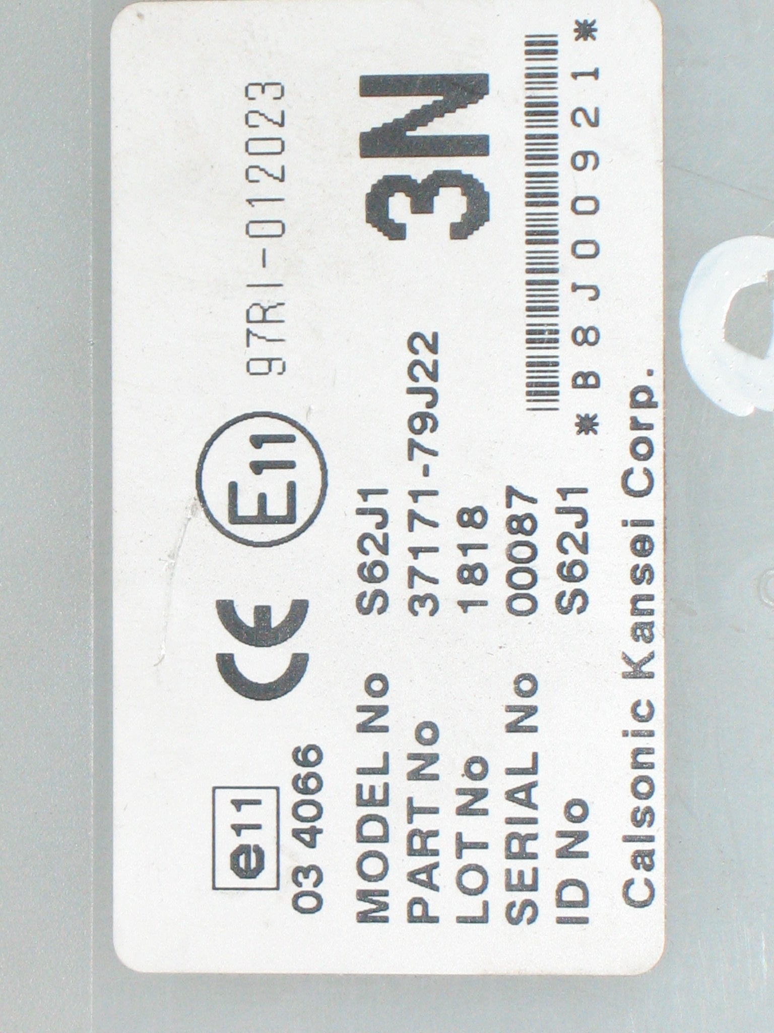 37171-79J22 ANTENNA RICEVITORE TELECOMANDO KEYLESS FIAT SEDICI 2.0 D 4X4 99KW 6M 5P