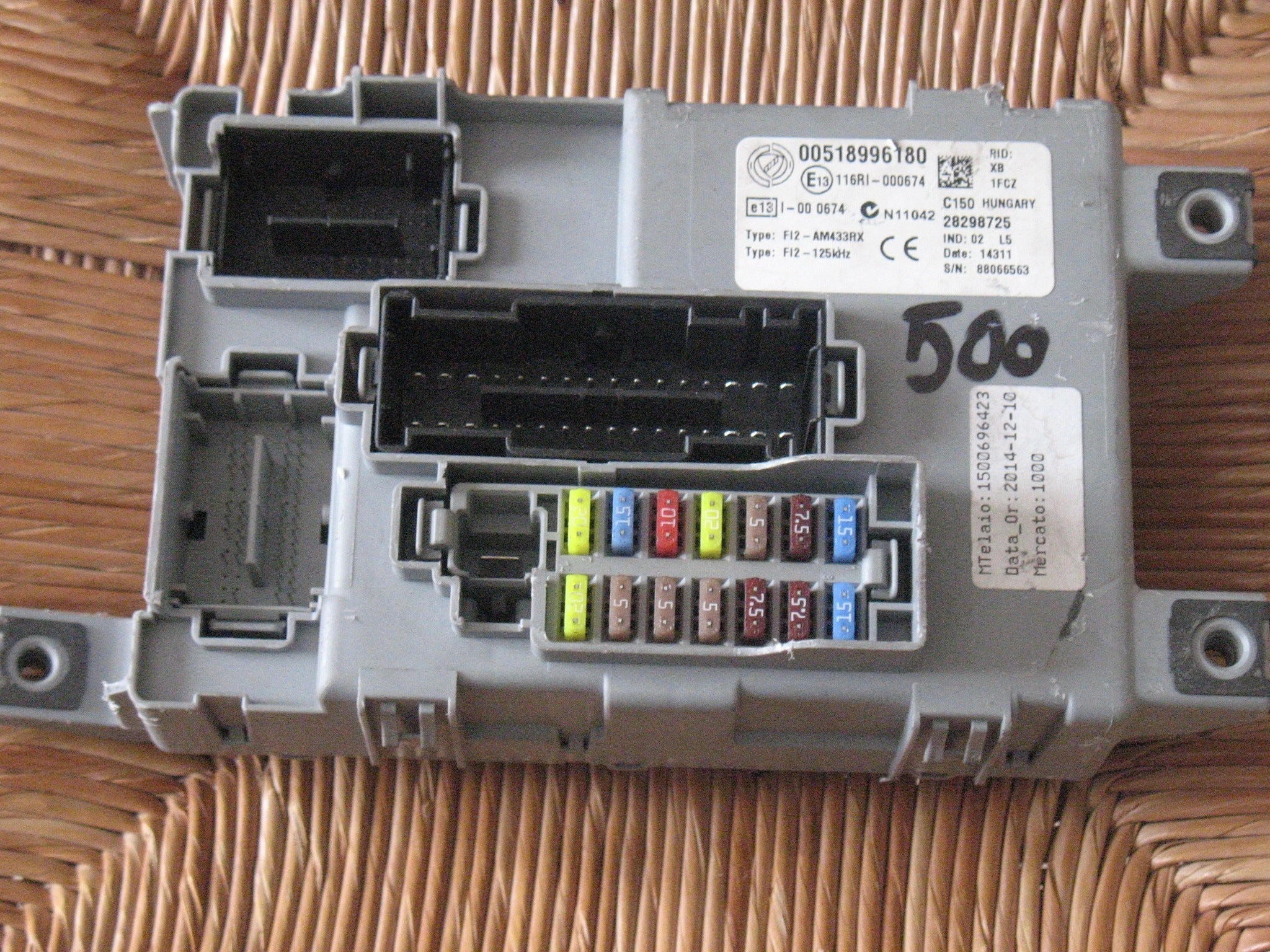 00518996180 CENTRALINA BODY COMPUTER FIAT 500 518996180