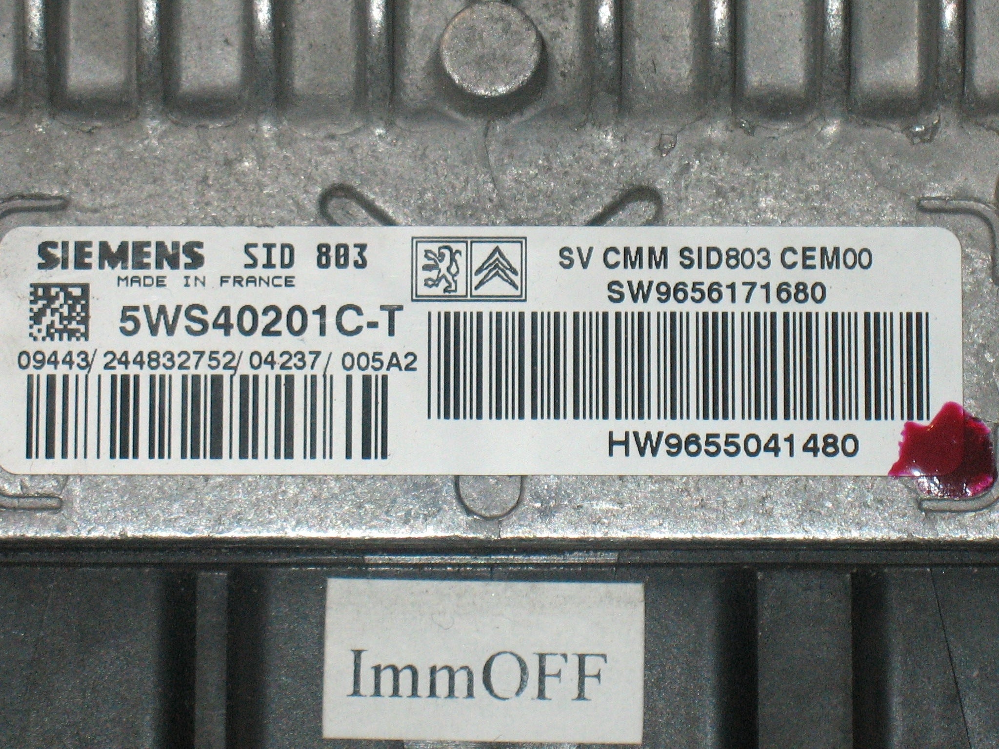 ECU CENTRALINA MOTORE CITROEN C4 1.4 HDI 5ws40201cT sid 803 sw9656171680 hw9655041480