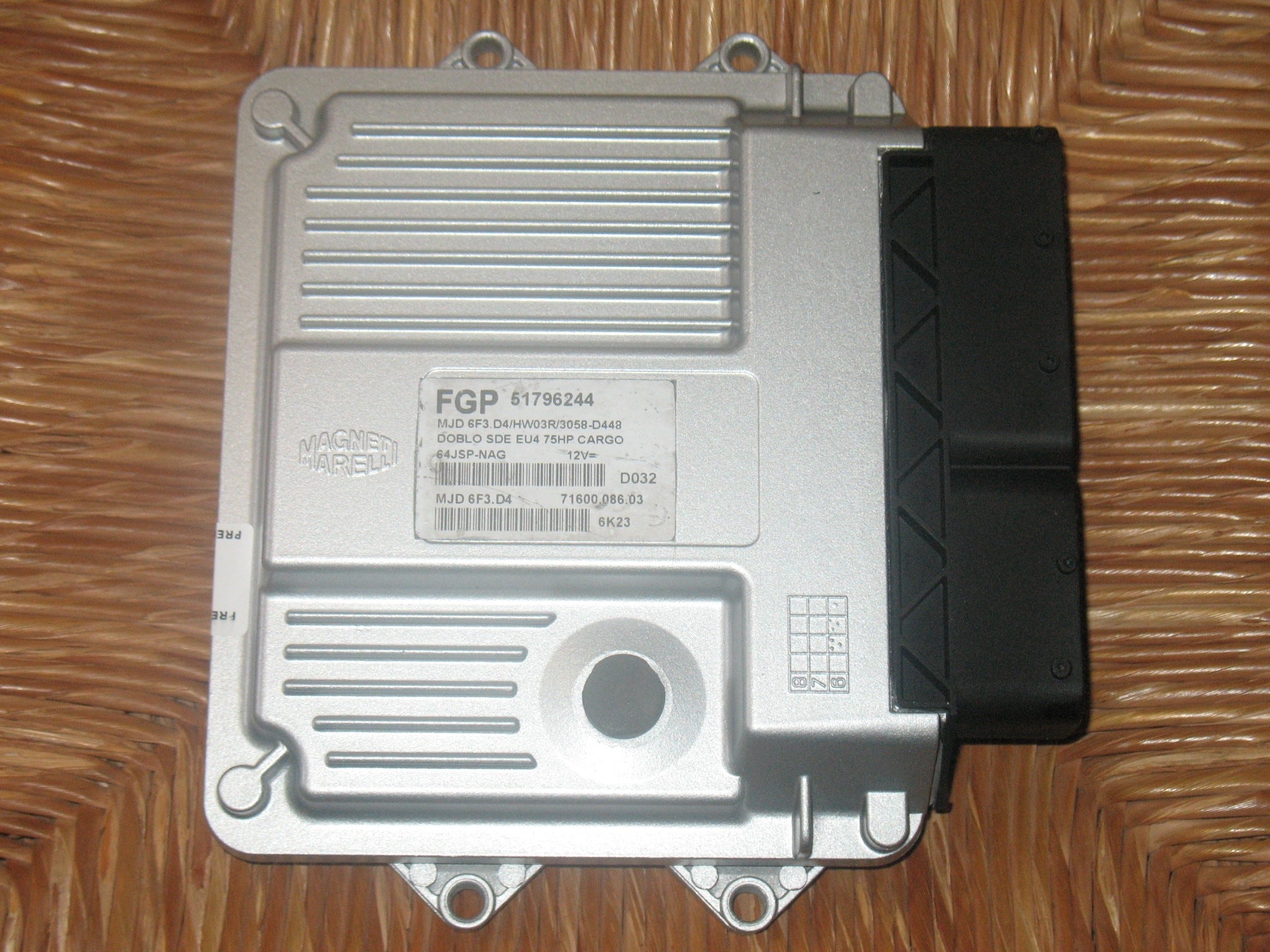 ECU FIAT DOBLO 1.3 51796244 MJD 6F3.D4 HW03R EU4 75HP