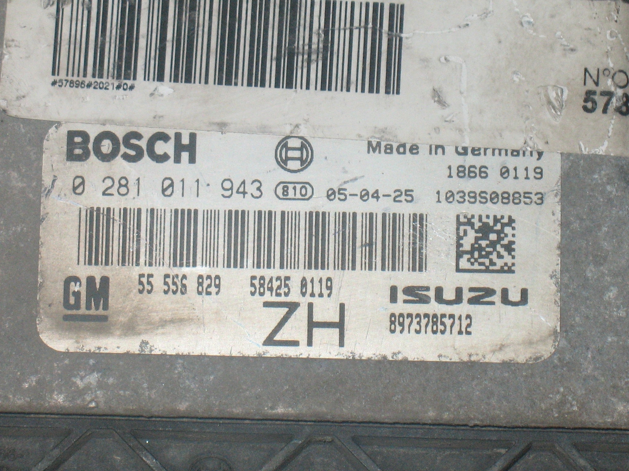 Ecu OPEL ASTRA H 1.7 CDTI Z17DTH ZH, 55556829 BOSCH 0281011943 EDC 16C9-3.30