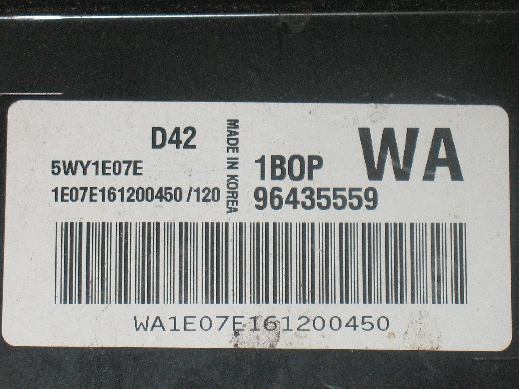 ECU Chevrolet Aveo KALOS 1.2, 5WY1E07E 96435559 WA 1BOP