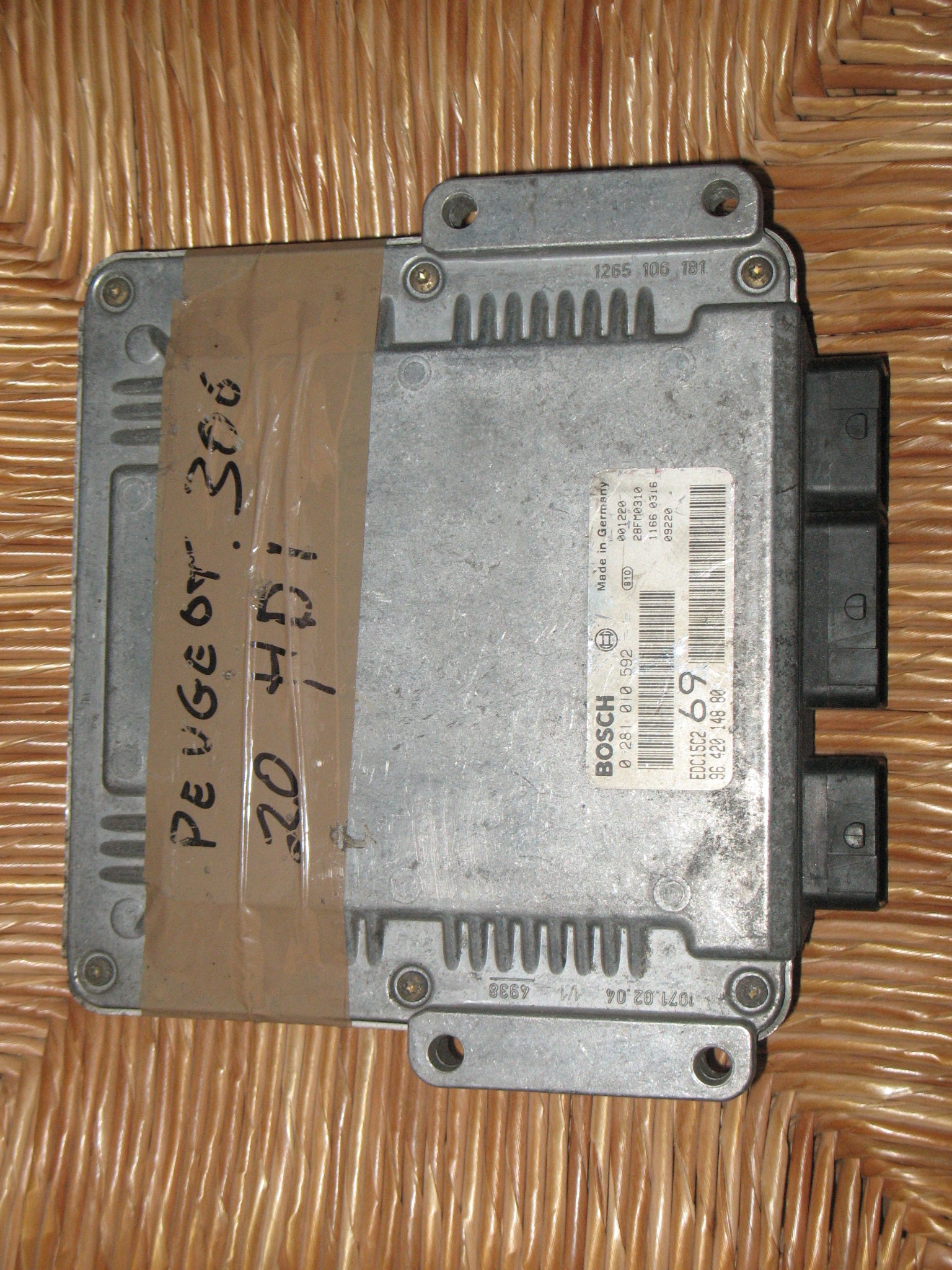 ECU Centralina Bosch 0281010592 9642014880 28FM0310 EDC15C2 69 CITROEN PEUGEOT Diesel 306