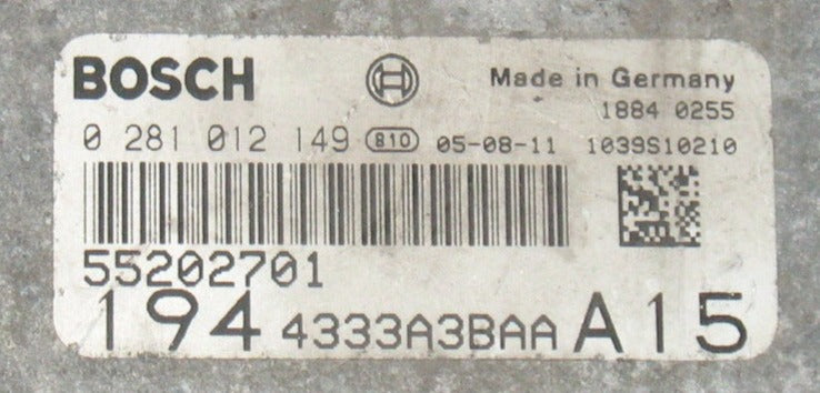ECU CENTRALINA MOTORE FIAT CROMA 1.9 JTDM BOSCH 0281012149 55202701 EDC16C39-5.64