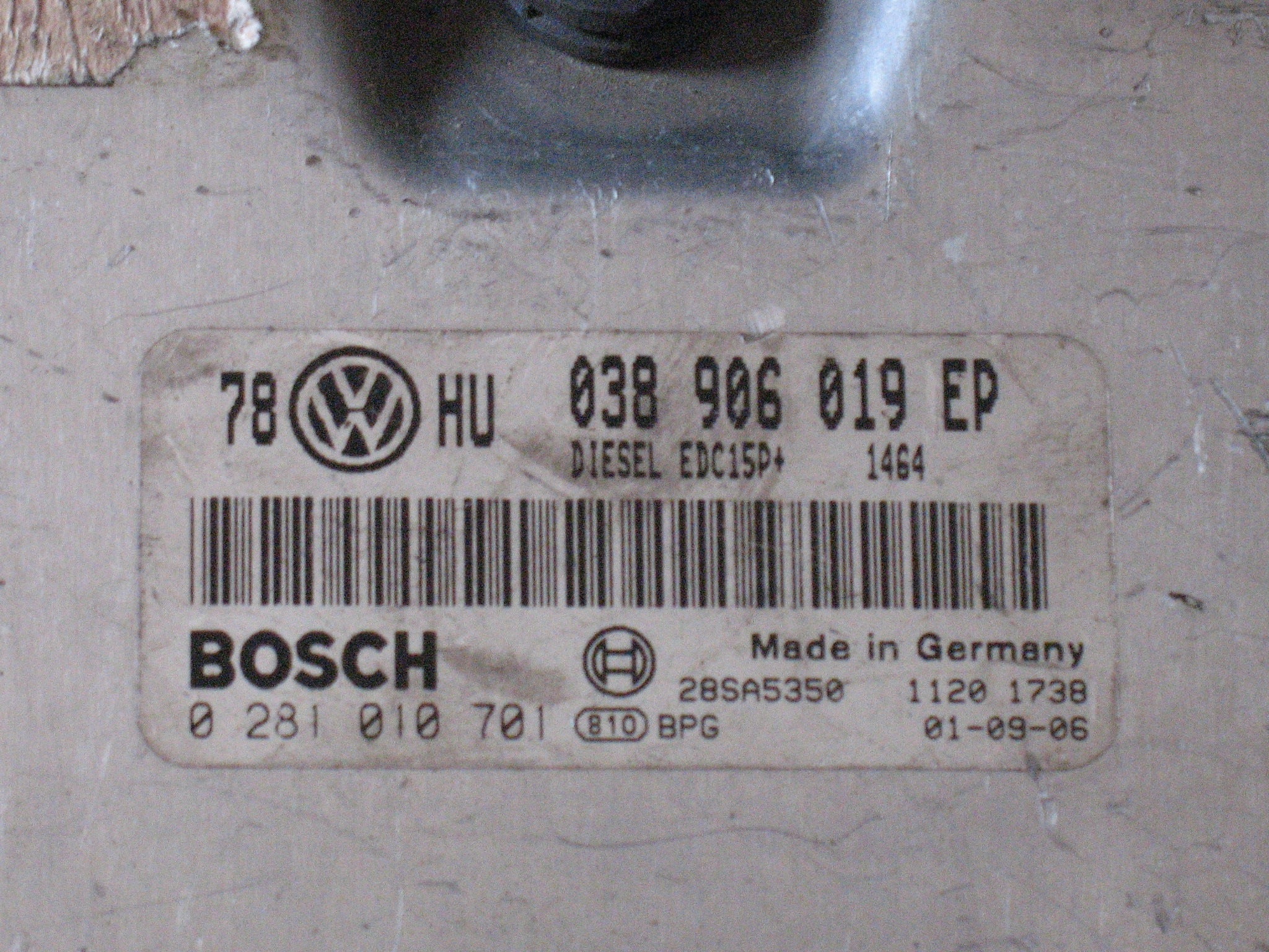0281010701 CENTRALINA MOTORE VOLKSWAGEN Passat Variant 3° Serie 1900 Diesel EDC15P+ 038906019EP