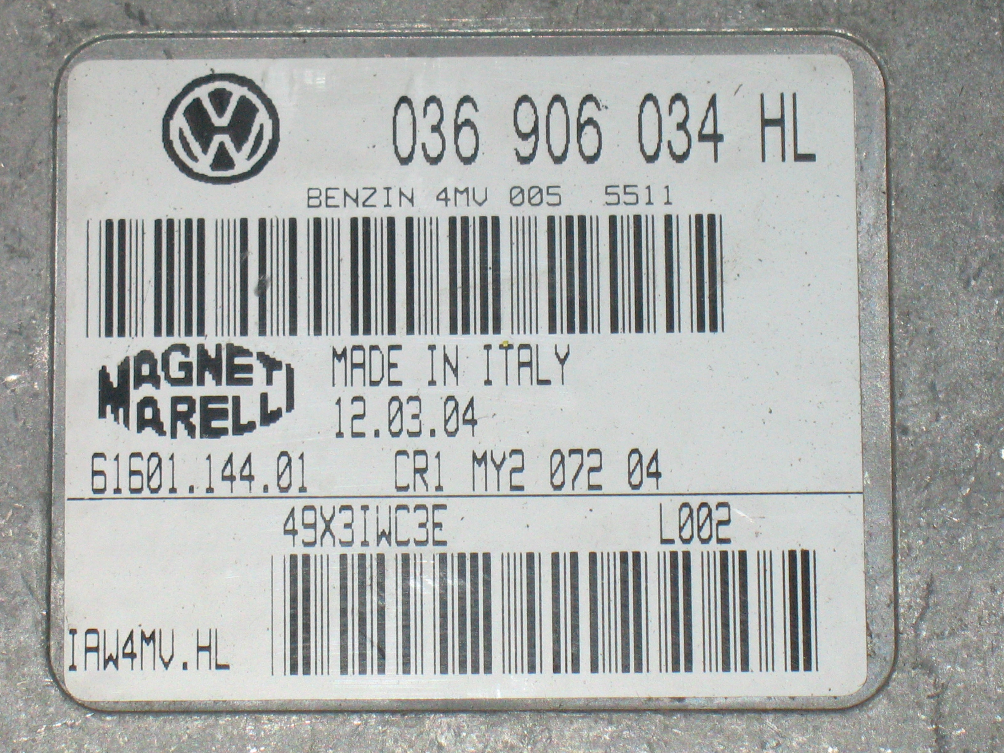 Ecu vw polo 1.4 036906034hl magneti marelli iaw 4mv hl