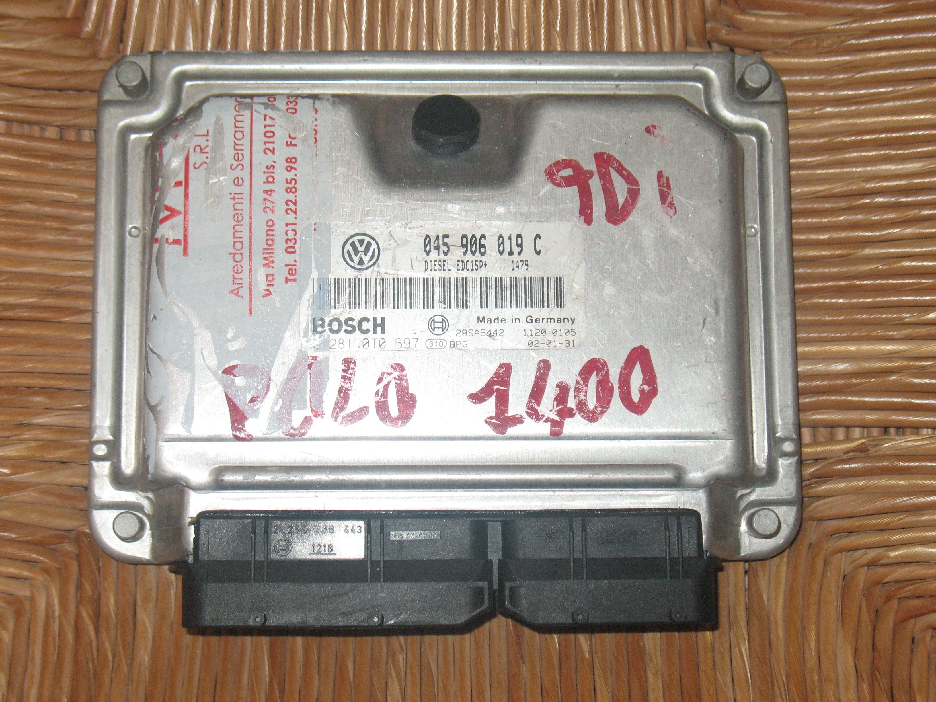 ECU VOLKSWAGEN POLO 1.4 TDI 045 906 019 C 0281010697 EDC 15P+ 22.4.