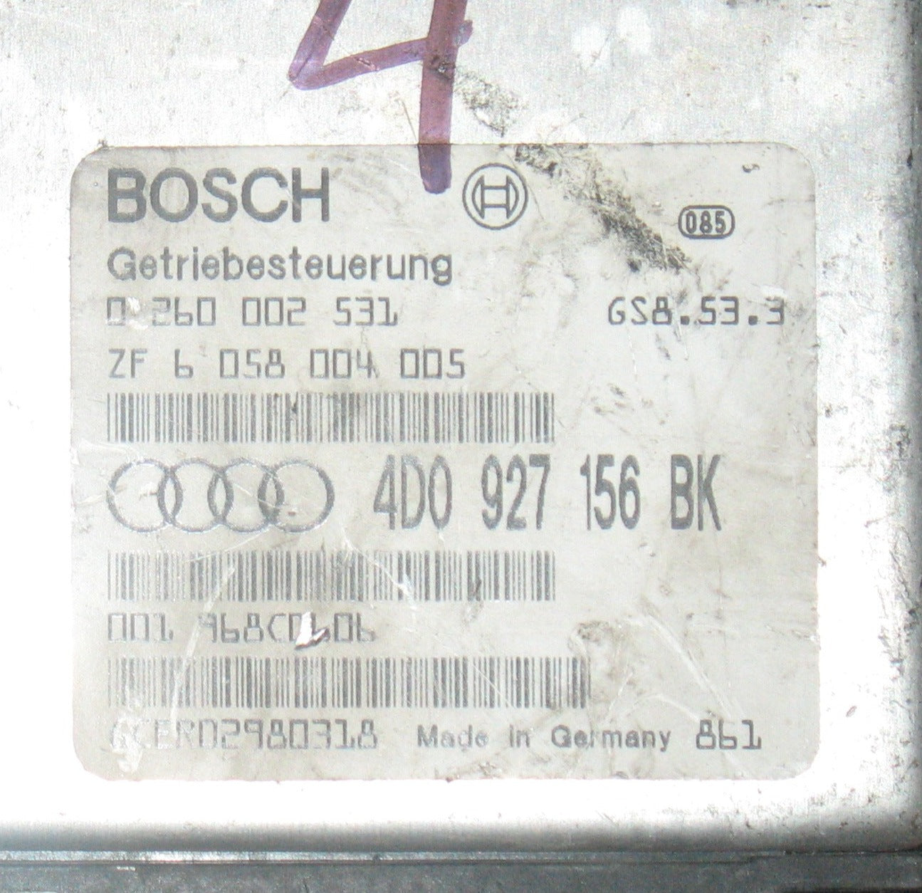 ECU CENTRALINA AUDI 4D0927156BK Bosch 0260002531 Control Unit automatic geearbox ecu GS8.xx.